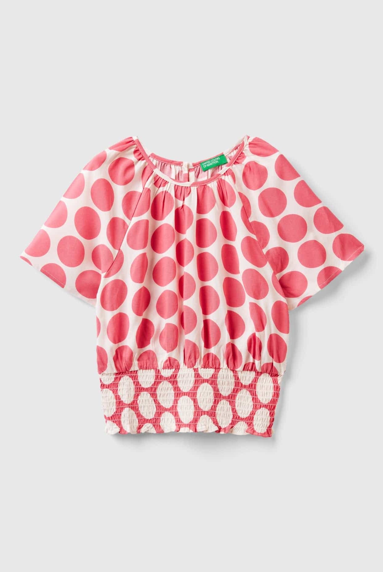 يونايتد كولورز اوف بينيتون بلوزة بناتي بنقاط منقطة واسعة