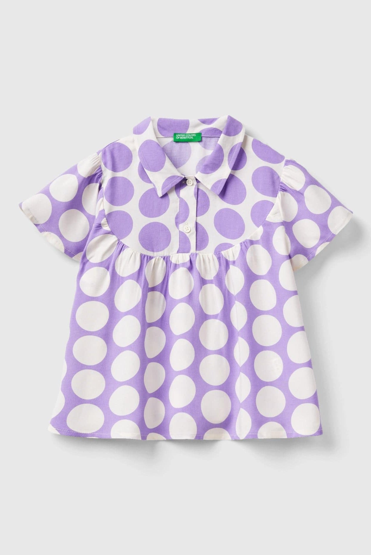 يونايتد كولورز اوف بينيتون بلوزة بناتي بنقاط منقطة واسعة