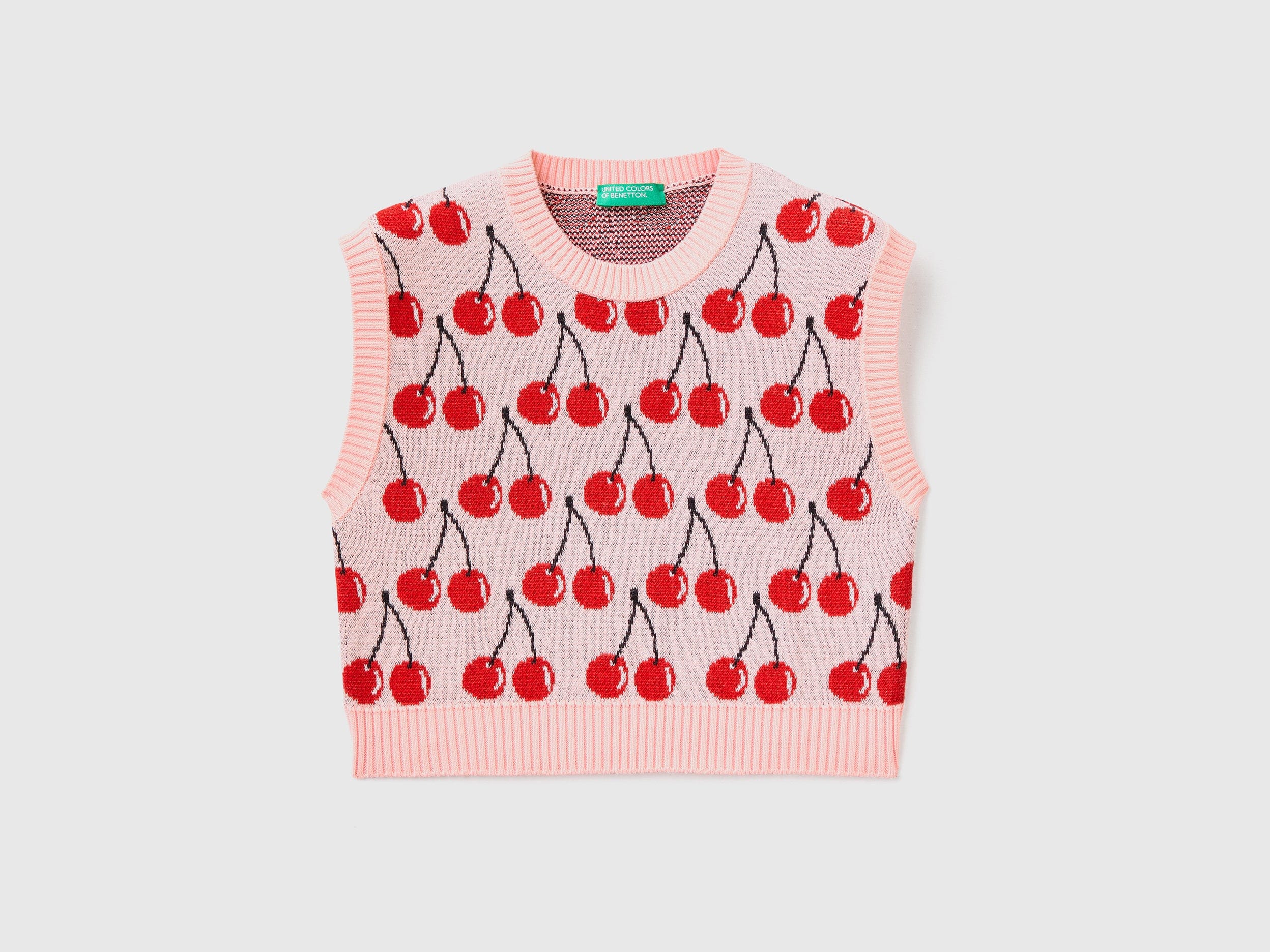 يونايتد كولورز اوف بينيتون بلوفر بنقشة فواكه مزين بالكرز كت اطفالي