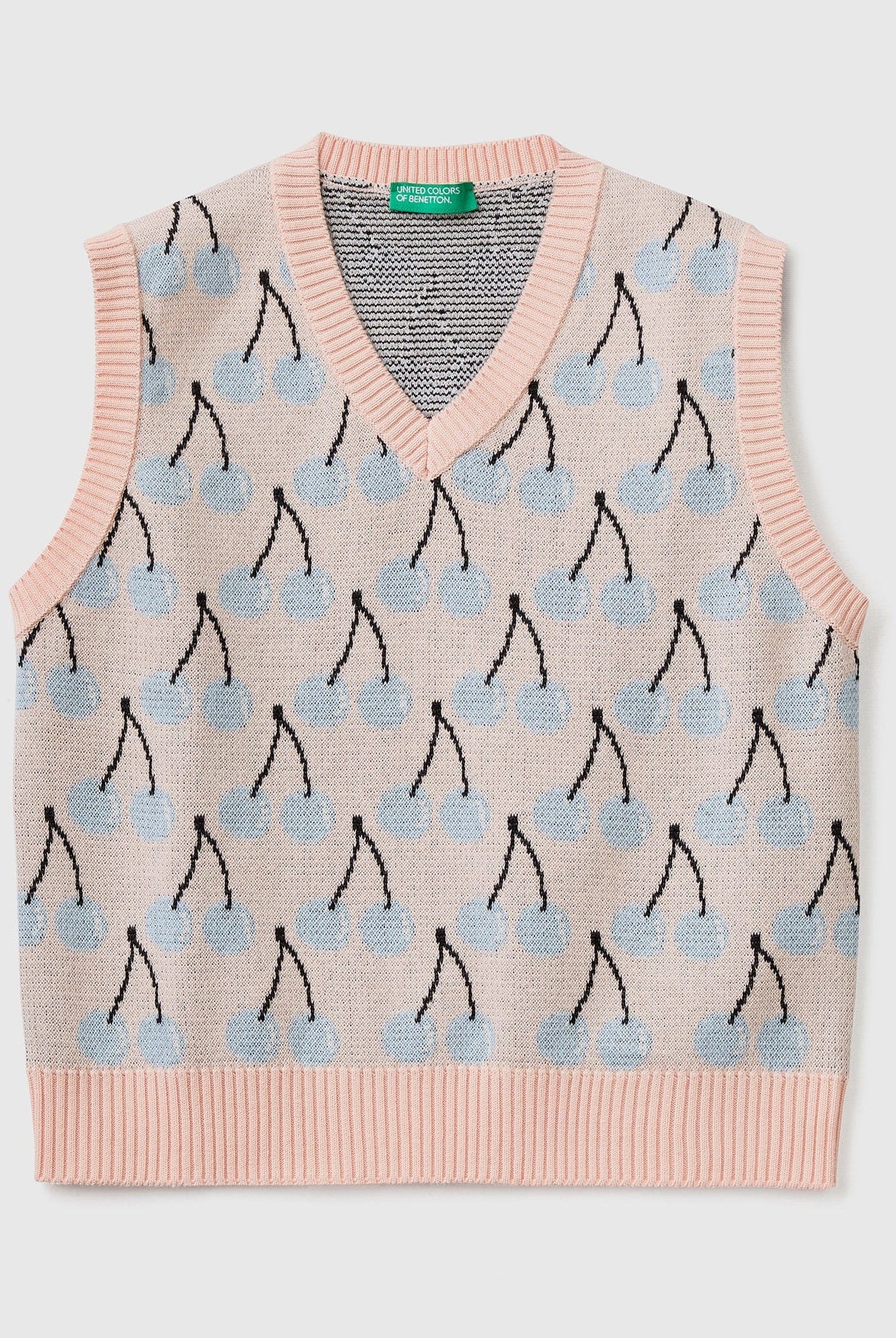 يونايتد كولورز اوف بينيتون بلوفر بنقشة فواكه كرز بدون أكمام اطفالي