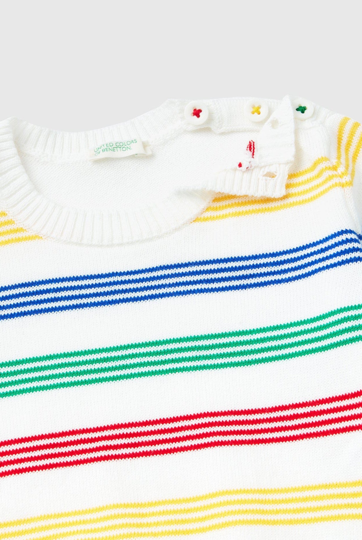 يونايتد كولورز اوف بينيتون بلوفر مخططة بالعرض قطن كم طويل رضع