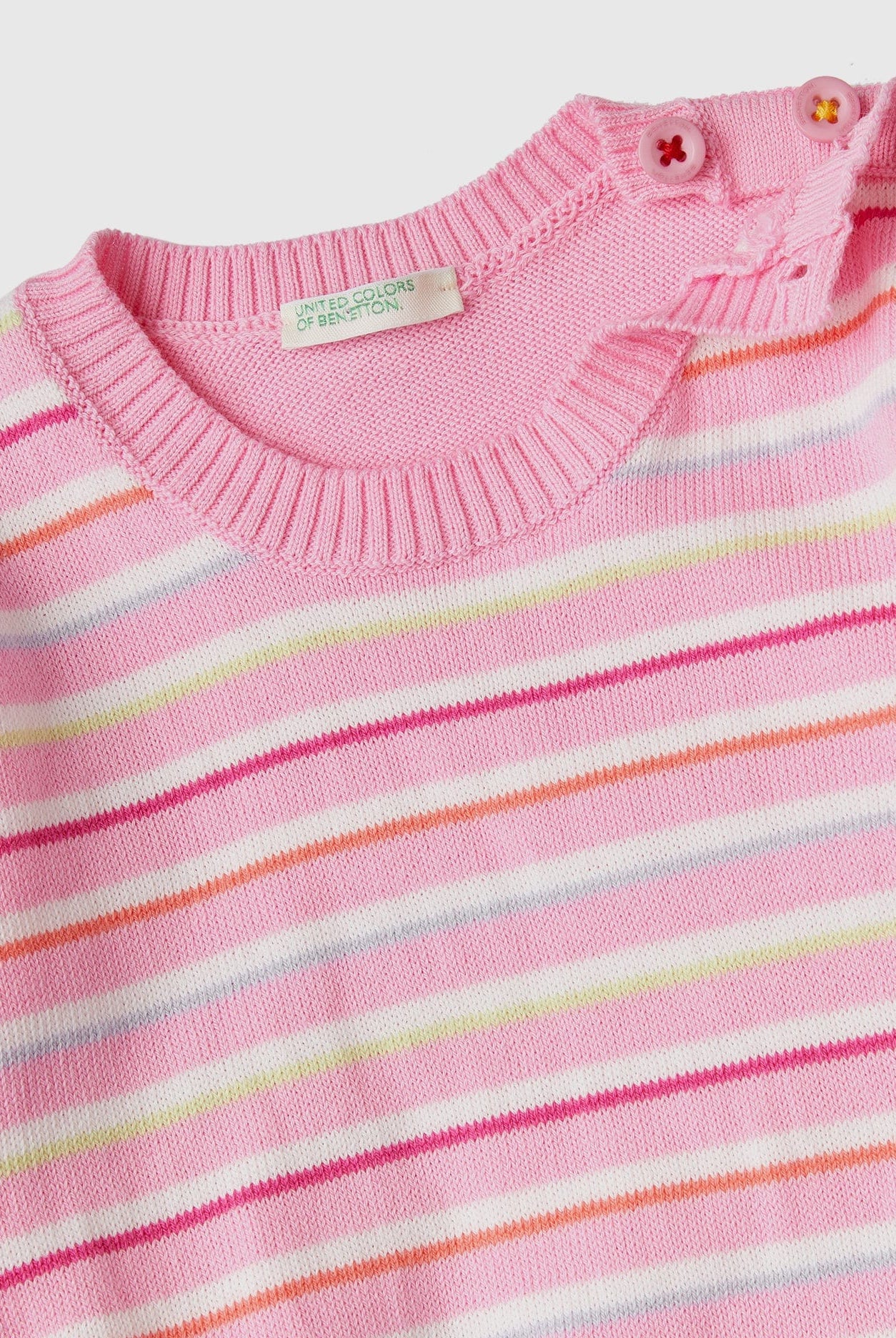 يونايتد كولورز اوف بينيتون بلوفر مخططة بالعرض قطن كم طويل رضع