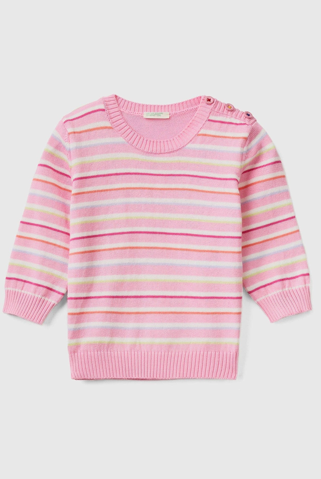 يونايتد كولورز اوف بينيتون بلوفر مخططة بالعرض قطن كم طويل رضع