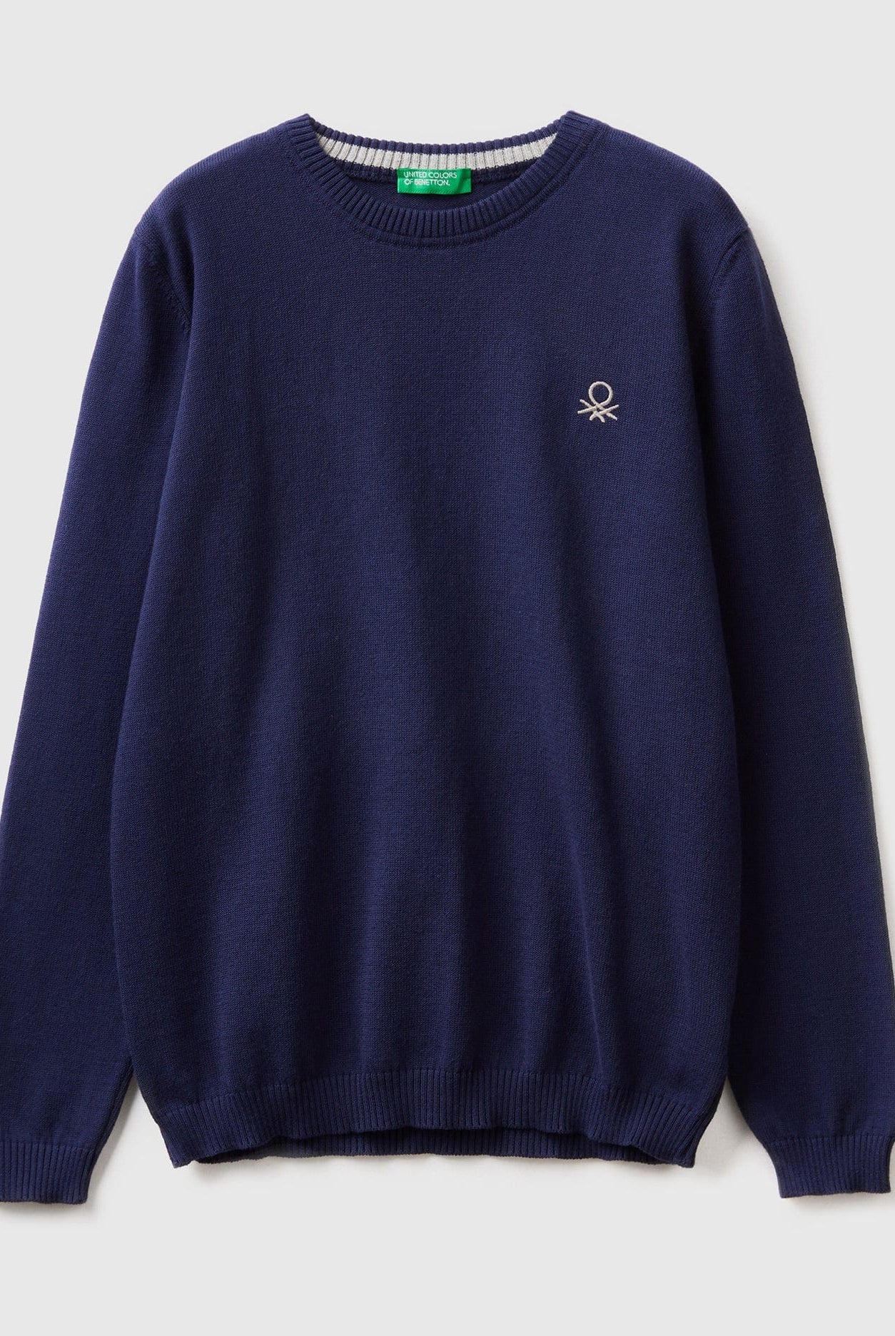 يونايتد كولورز اوف بينيتون بلوفر قطن خالصة بشعار كم طويل بشعار أمامي أطفالي