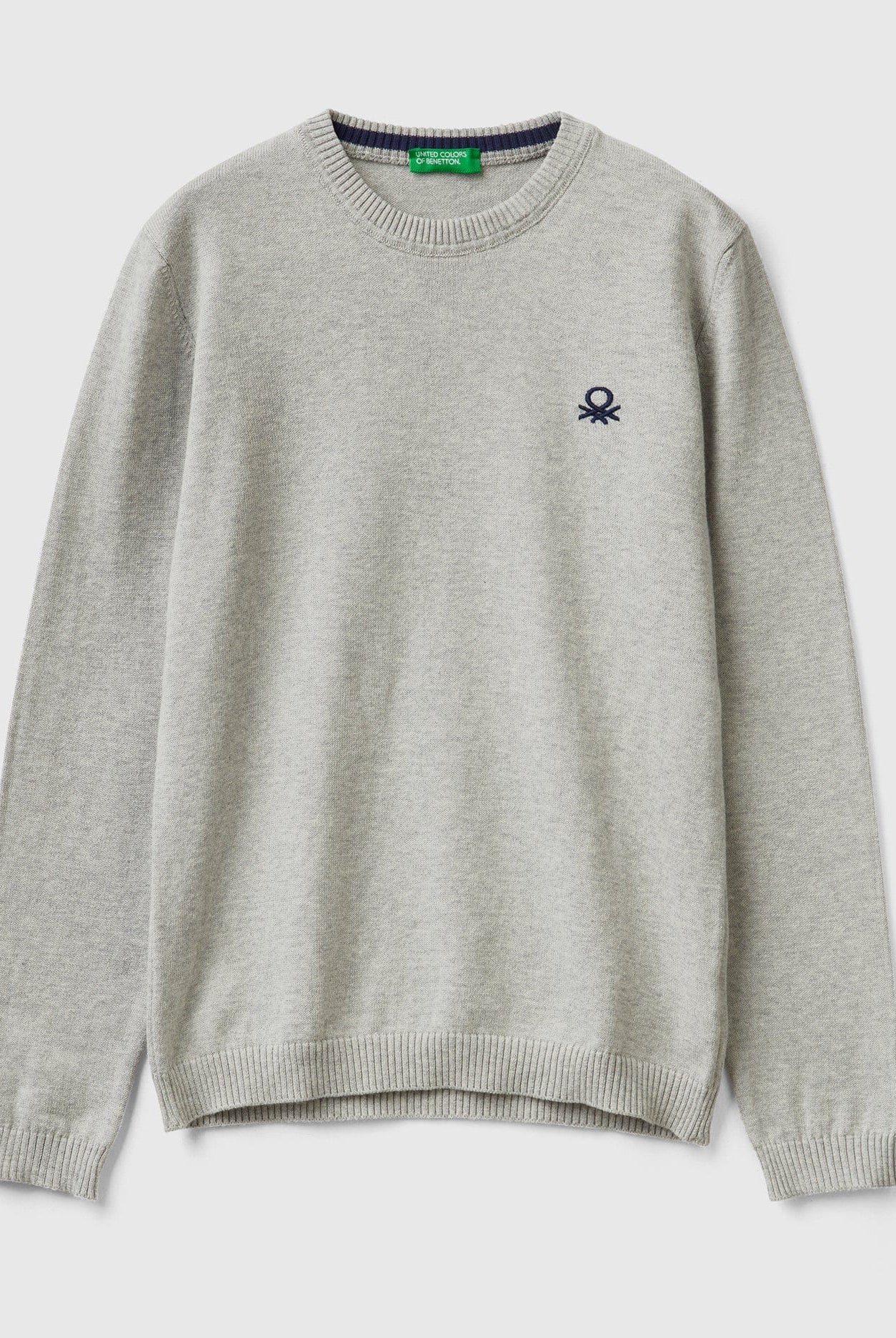 يونايتد كولورز اوف بينيتون بلوفر قطن خالصة بشعار كم طويل بشعار أمامي أطفالي