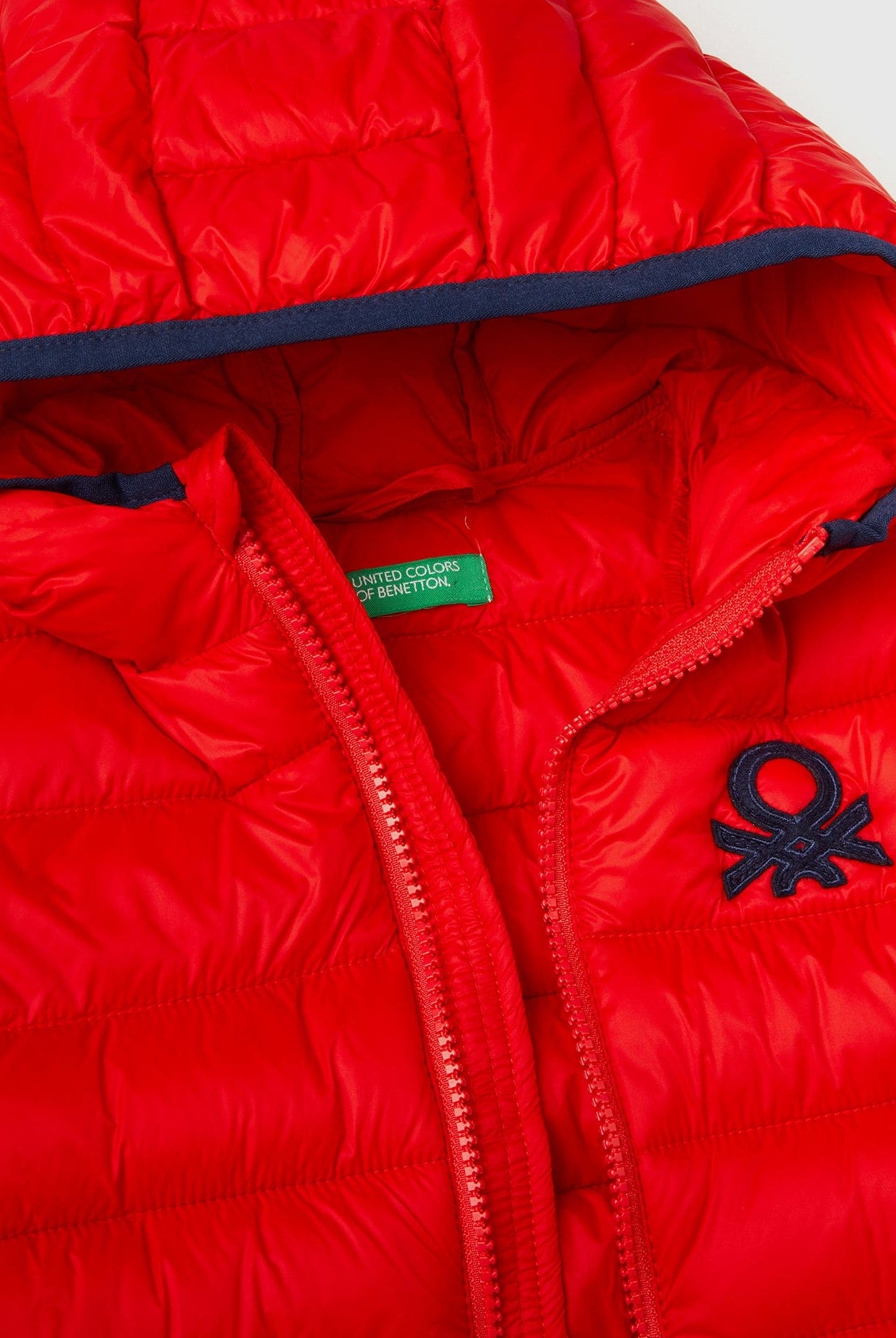 يونايتد كولورز اوف بينيتون جاكيت مقاوم للمطر نايلون بسحاب بف أطفالي