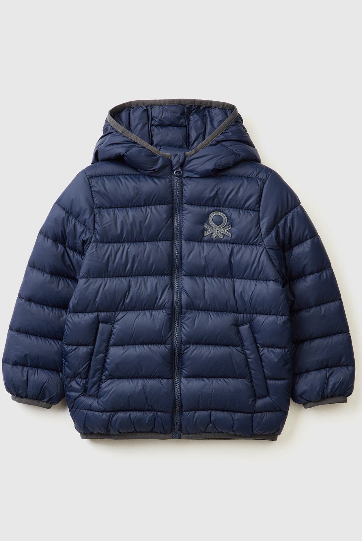 يونايتد كولورز اوف بينيتون جاكيت مقاوم للمطر نايلون بسحاب بف أطفالي