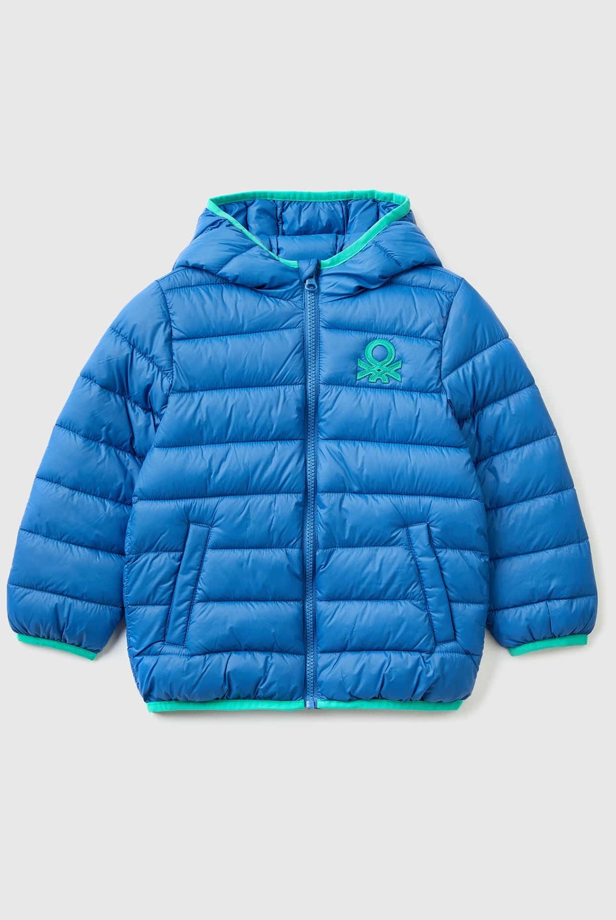 يونايتد كولورز اوف بينيتون جاكيت مقاوم للمطر نايلون بسحاب بف أطفالي