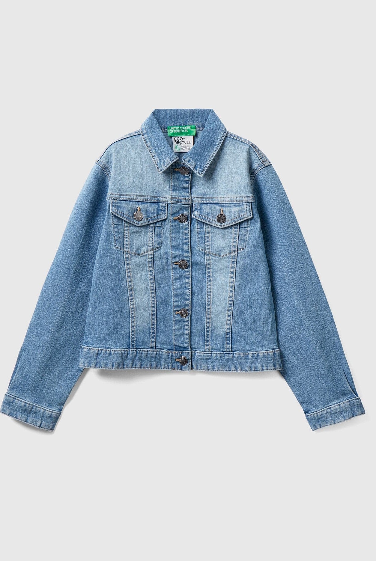 يونايتد كولورز اوف بينيتون جاكيت جينز اطفالي صديق للبيئة كم طويل