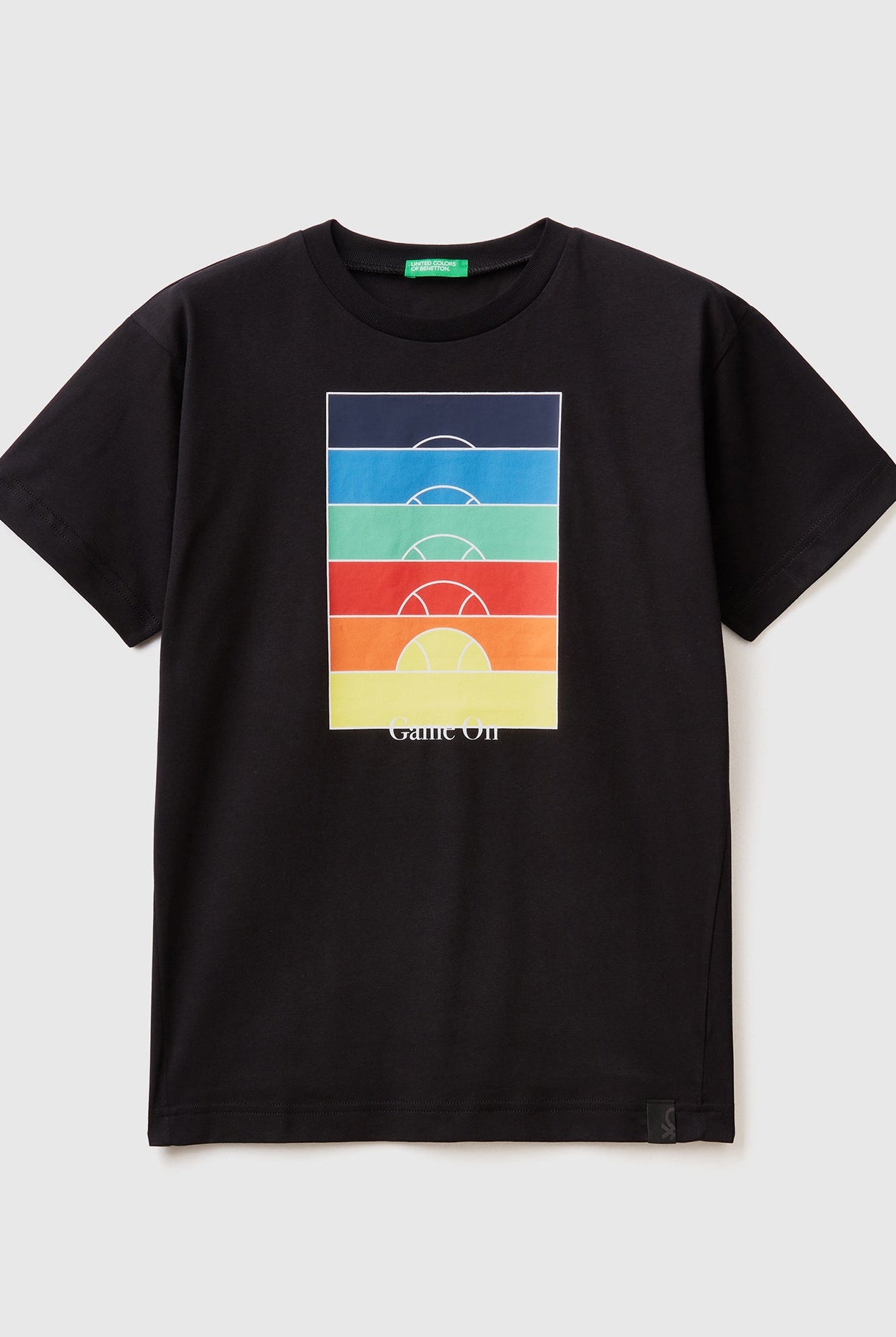 يونايتد كولورز اوف بينيتون تي شيرت بطبعة تنس نص كم أطفالي