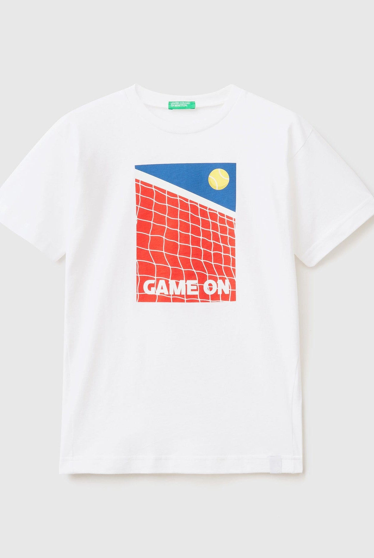 يونايتد كولورز اوف بينيتون تي شيرت بطبعة تنس نص كم أطفالي