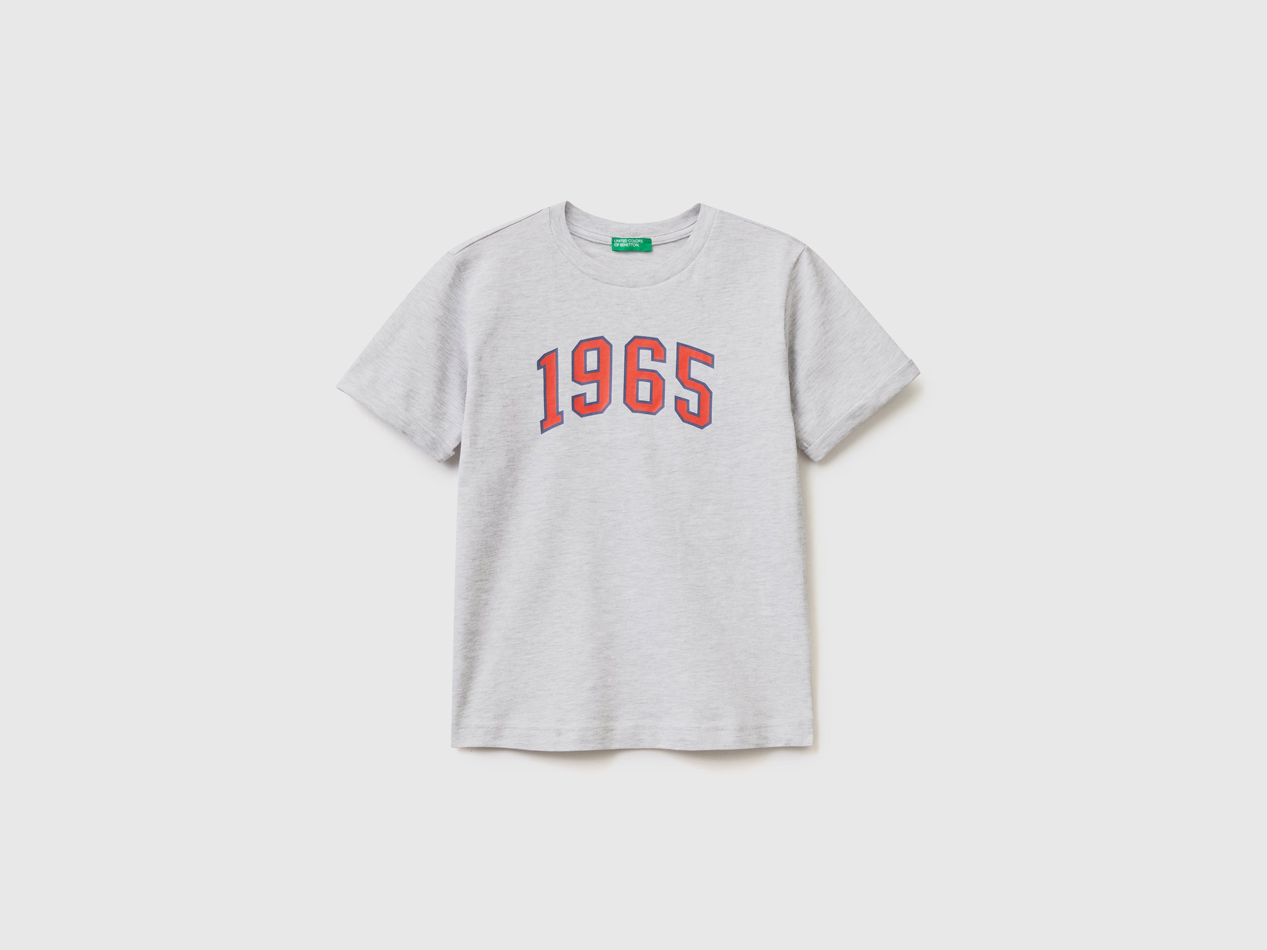 يونايتد كولورز اوف بينيتون تيشيرت بطباعة أمامية نص كم أطفالي