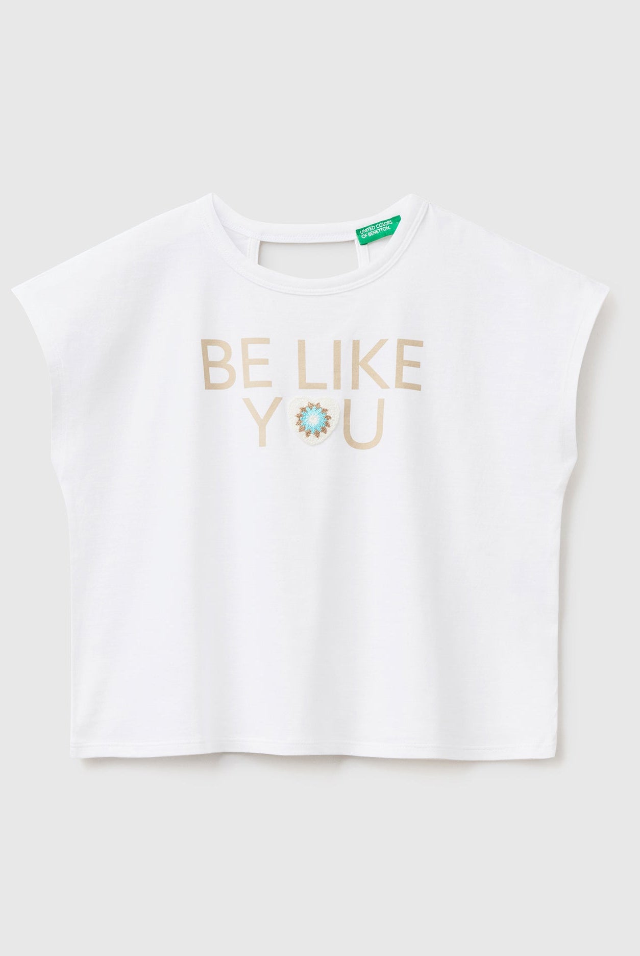 يونايتد كولورز اوف بينيتون توب بطبعة أمامية كم قصير أطفالي