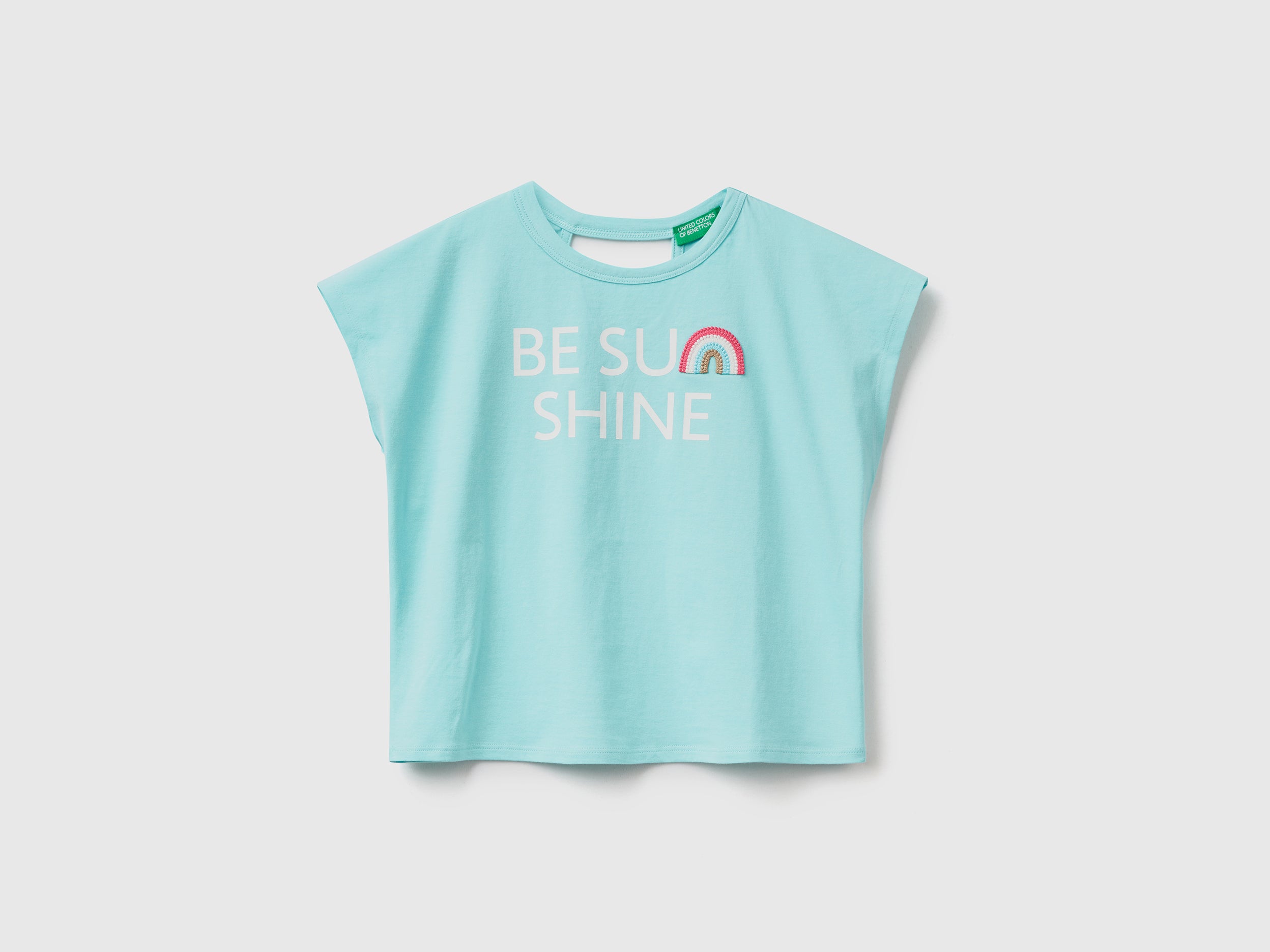 يونايتد كولورز اوف بينيتون توب بطبعة أمامية كم قصير أطفالي