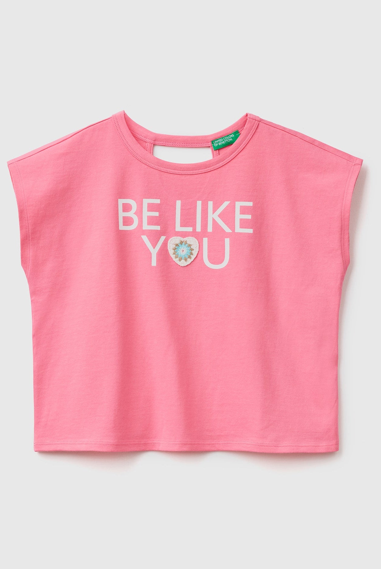 يونايتد كولورز اوف بينيتون توب بطبعة أمامية كم قصير أطفالي