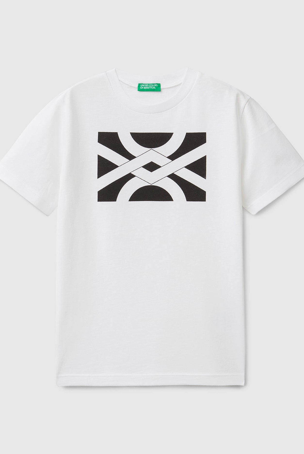 يونايتد كولورز اوف بينيتون تيشيرت قطن بنسبة 100% مع شعار نص كم أطفالي