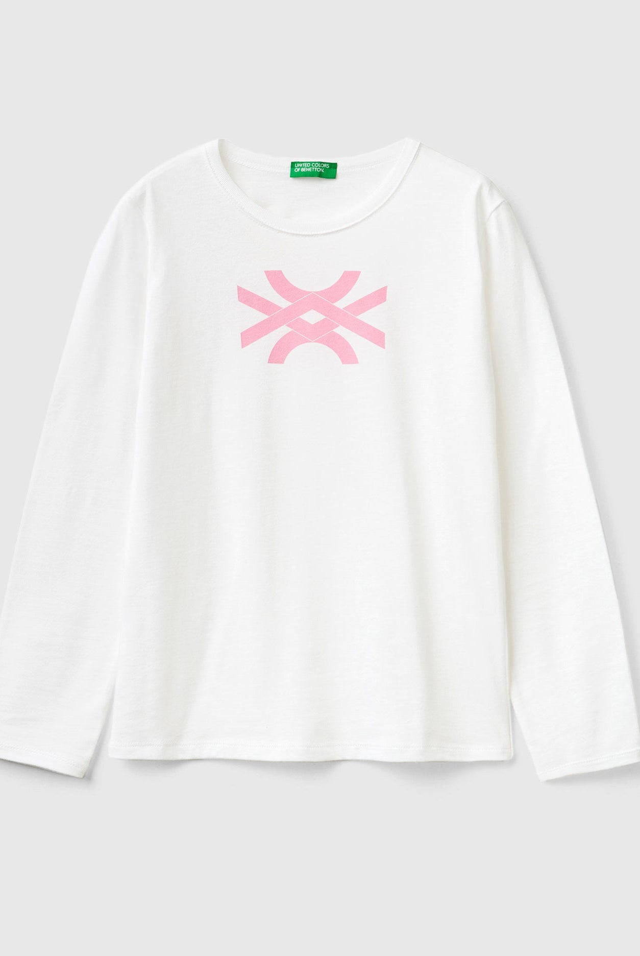 يونايتد كولورز اوف بينيتون تيشيرت بناتي قطن بأكمام طويلة 100%