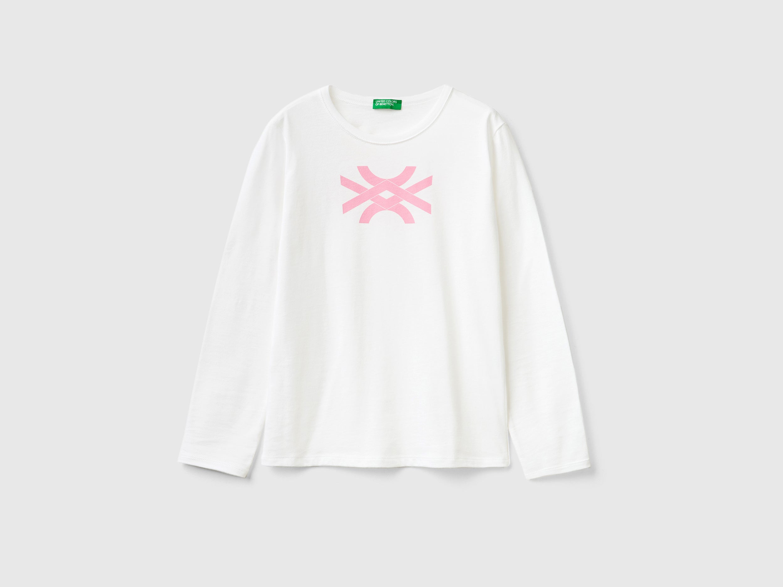 يونايتد كولورز اوف بينيتون تيشيرت بناتي قطن بأكمام طويلة 100%