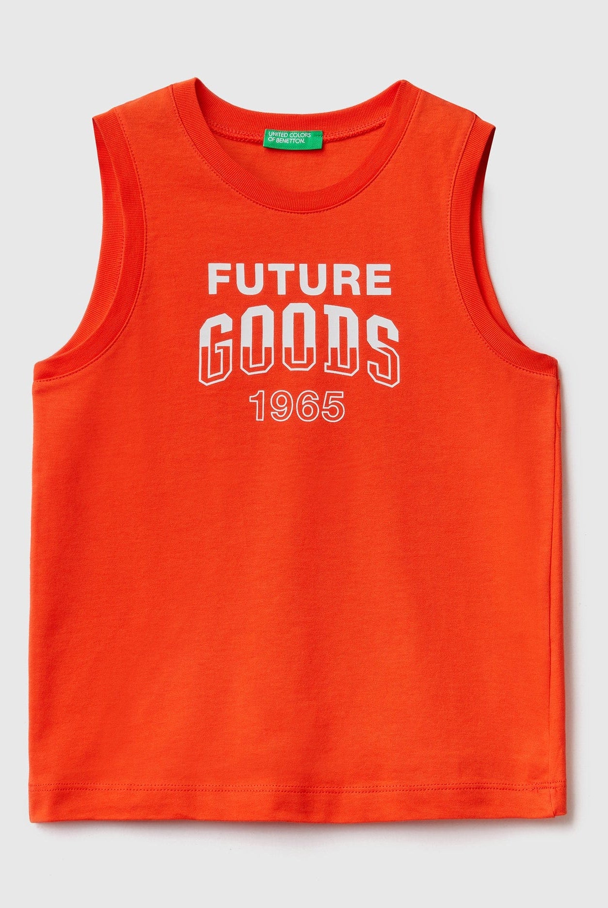 يونايتد كولورز اوف بينيتون توب بطباعة نصوص أمامية بدون كم أطفالي