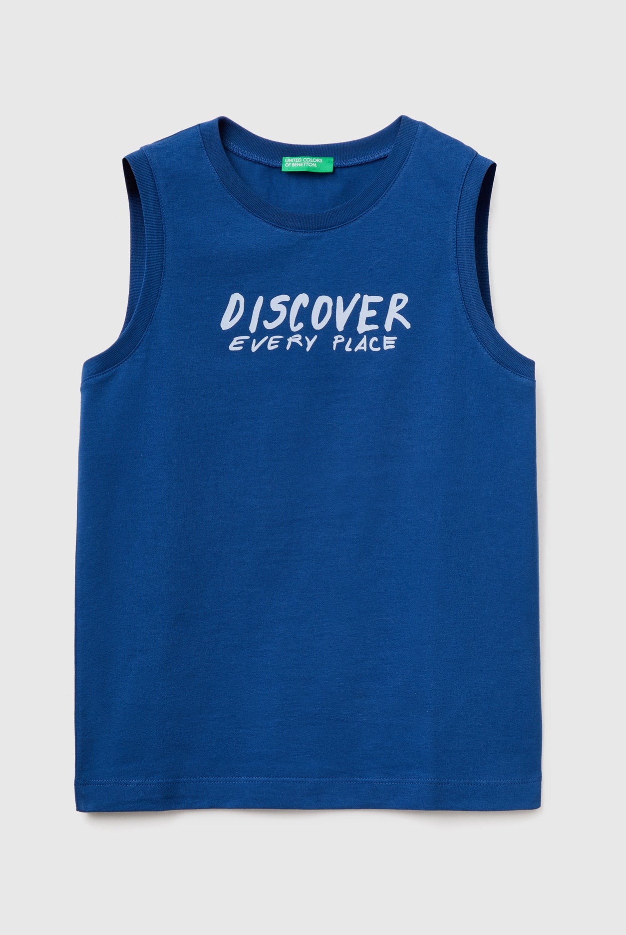 يونايتد كولورز اوف بينيتون توب بطباعة نصوص أمامية بدون كم أطفالي