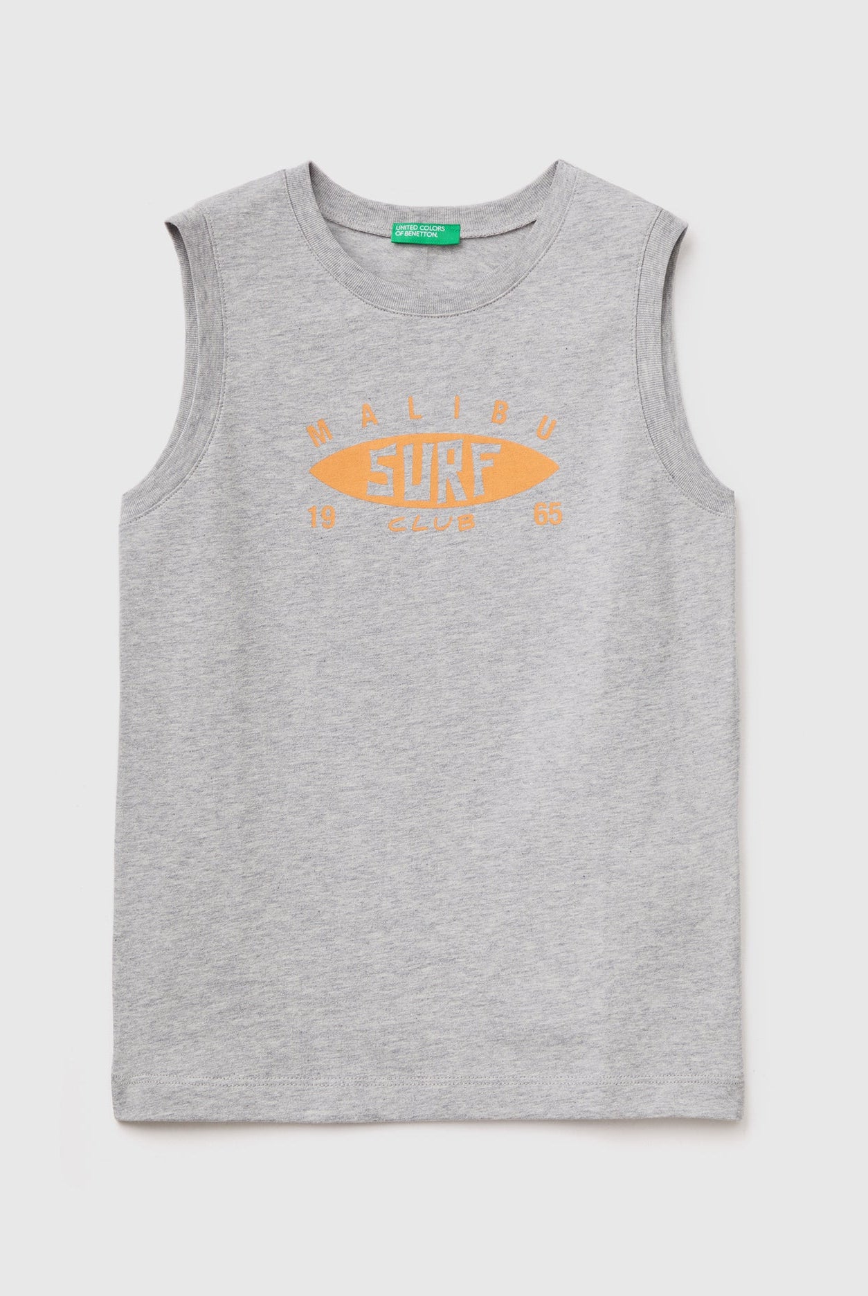 يونايتد كولورز اوف بينيتون توب بطباعة نصوص أمامية بدون كم أطفالي