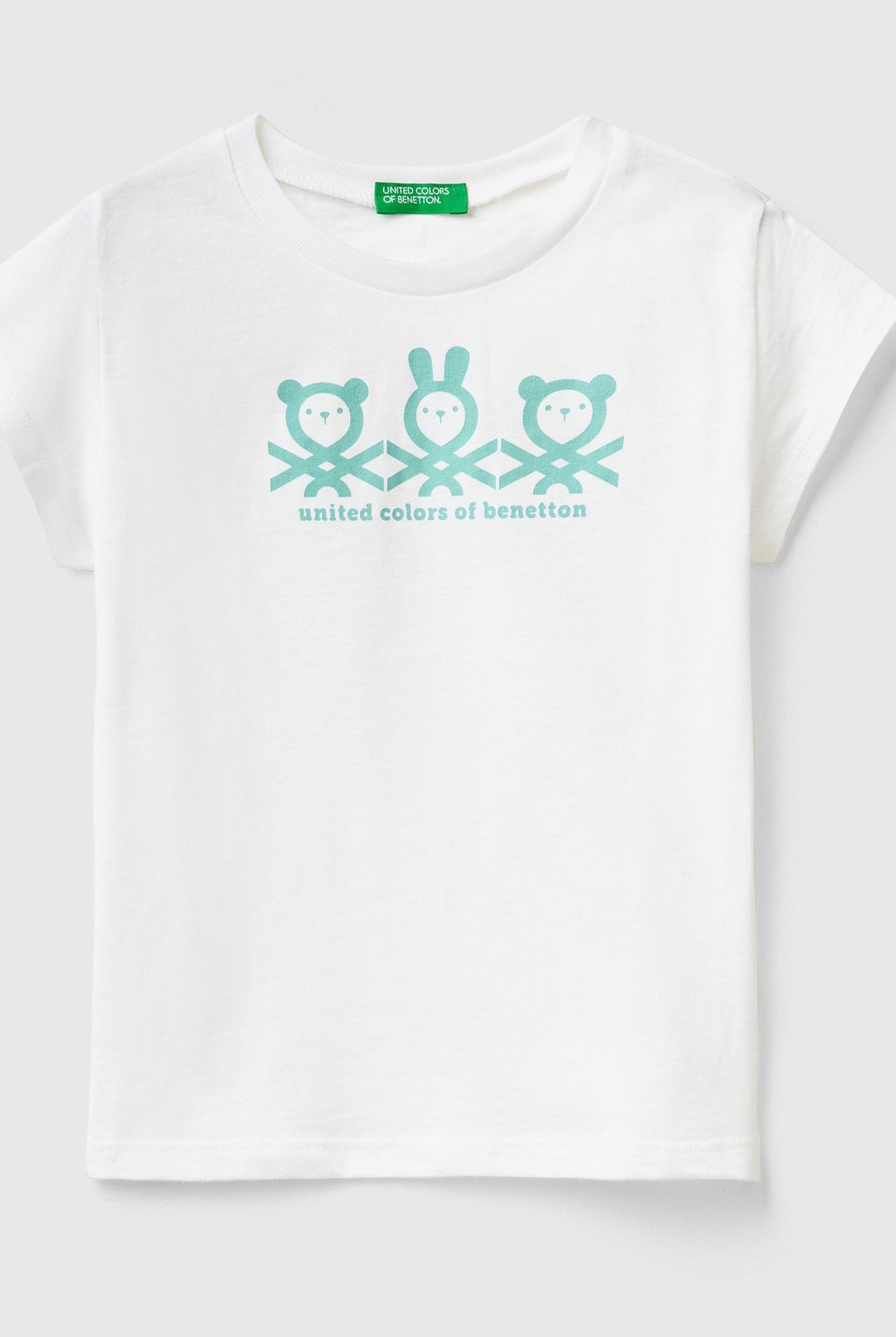 يونايتد كولورز اوف بينيتون تيشيرت قطن بنسبة 100% مع شعار بناتي