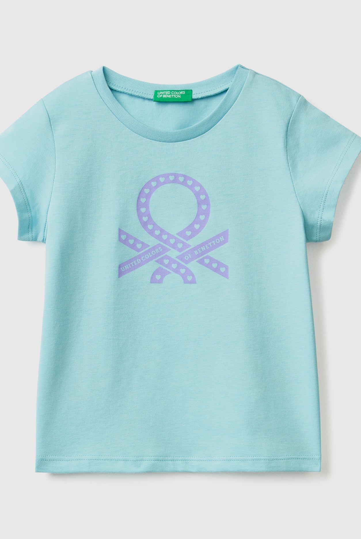 يونايتد كولورز اوف بينيتون تيشيرت قطن بنسبة 100% مع شعار بناتي