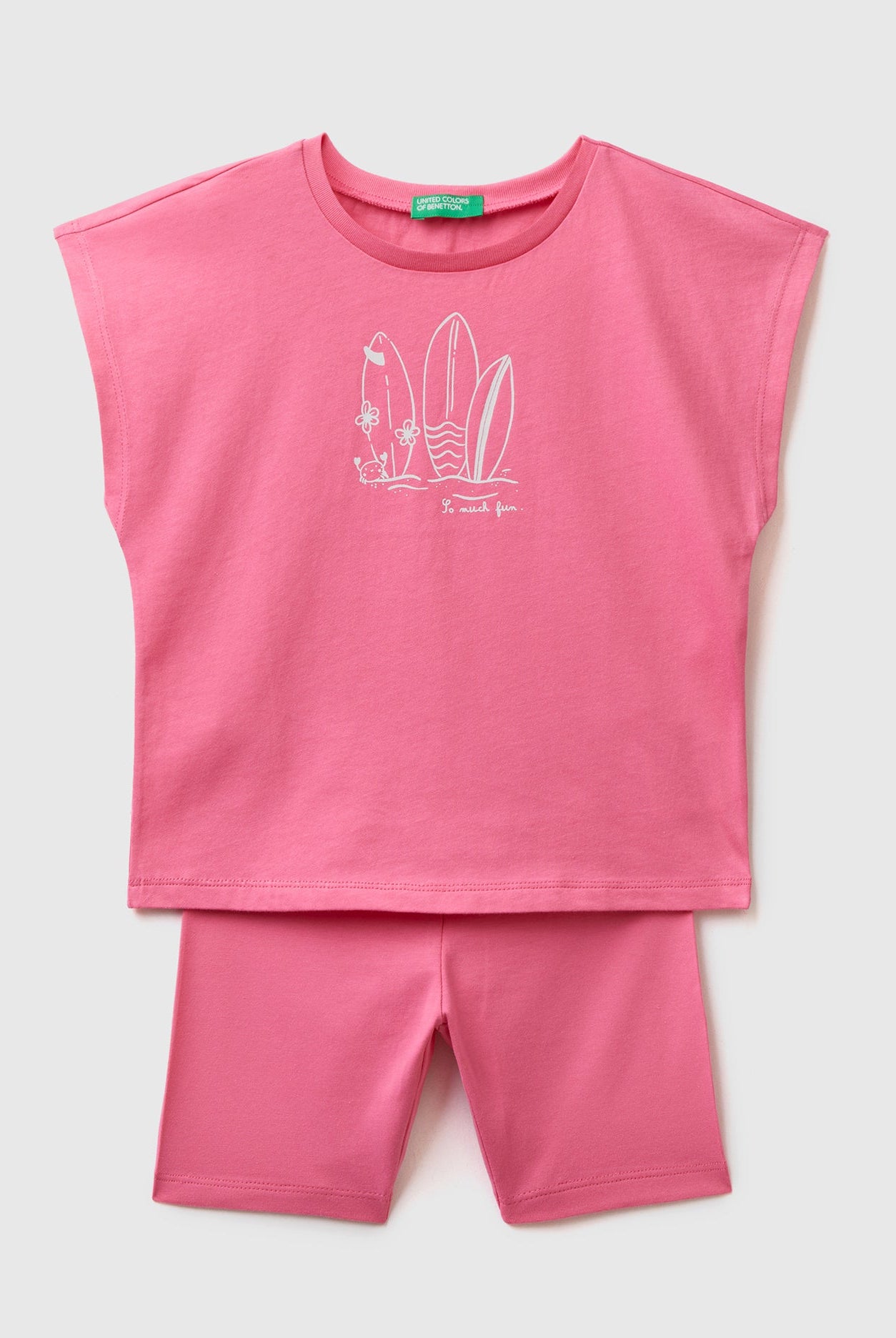 يونايتد كولورز اوف بينيتون طقم تي شيرت وشورت بناتي