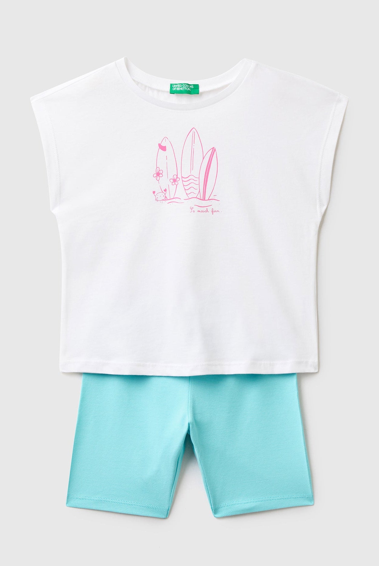 يونايتد كولورز اوف بينيتون طقم تي شيرت وشورت بناتي