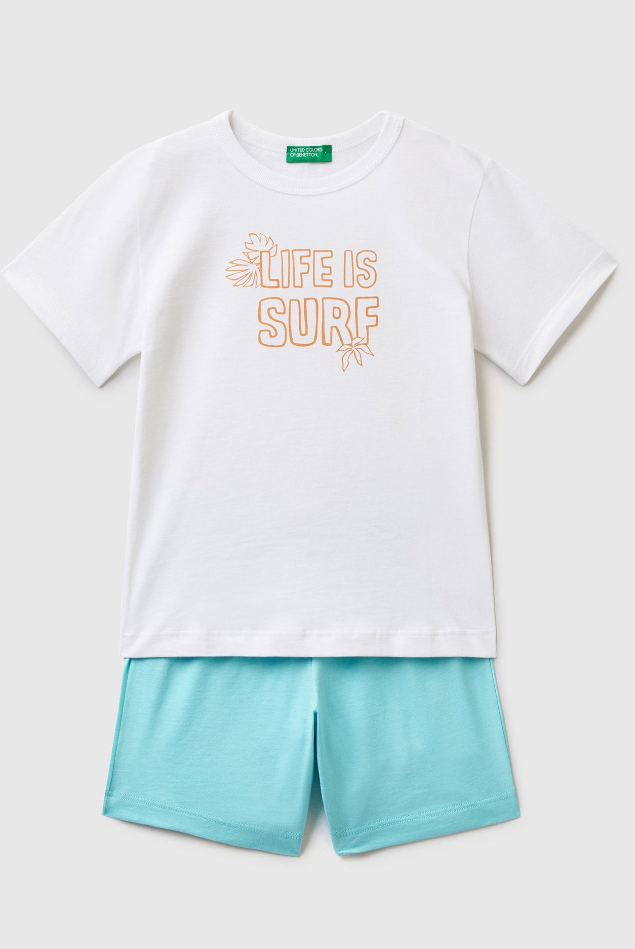 يونايتد كولورز اوف بينيتون طقم تي شيرت نص كم وشورت أطفالي