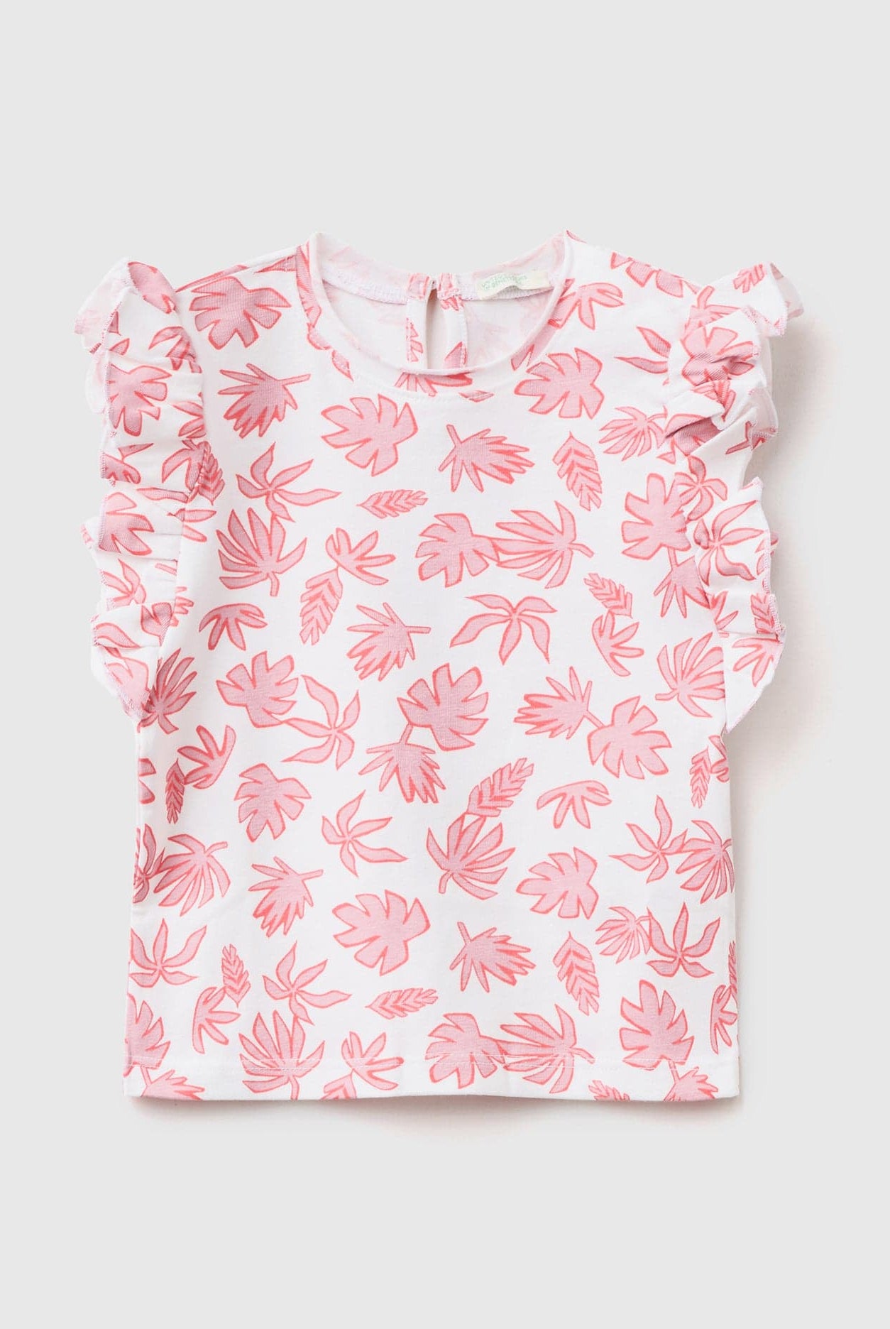 يونايتد كولورز اوف بينيتون بلوزة بأكمام فراشة للأطفال بطبعة استوائية