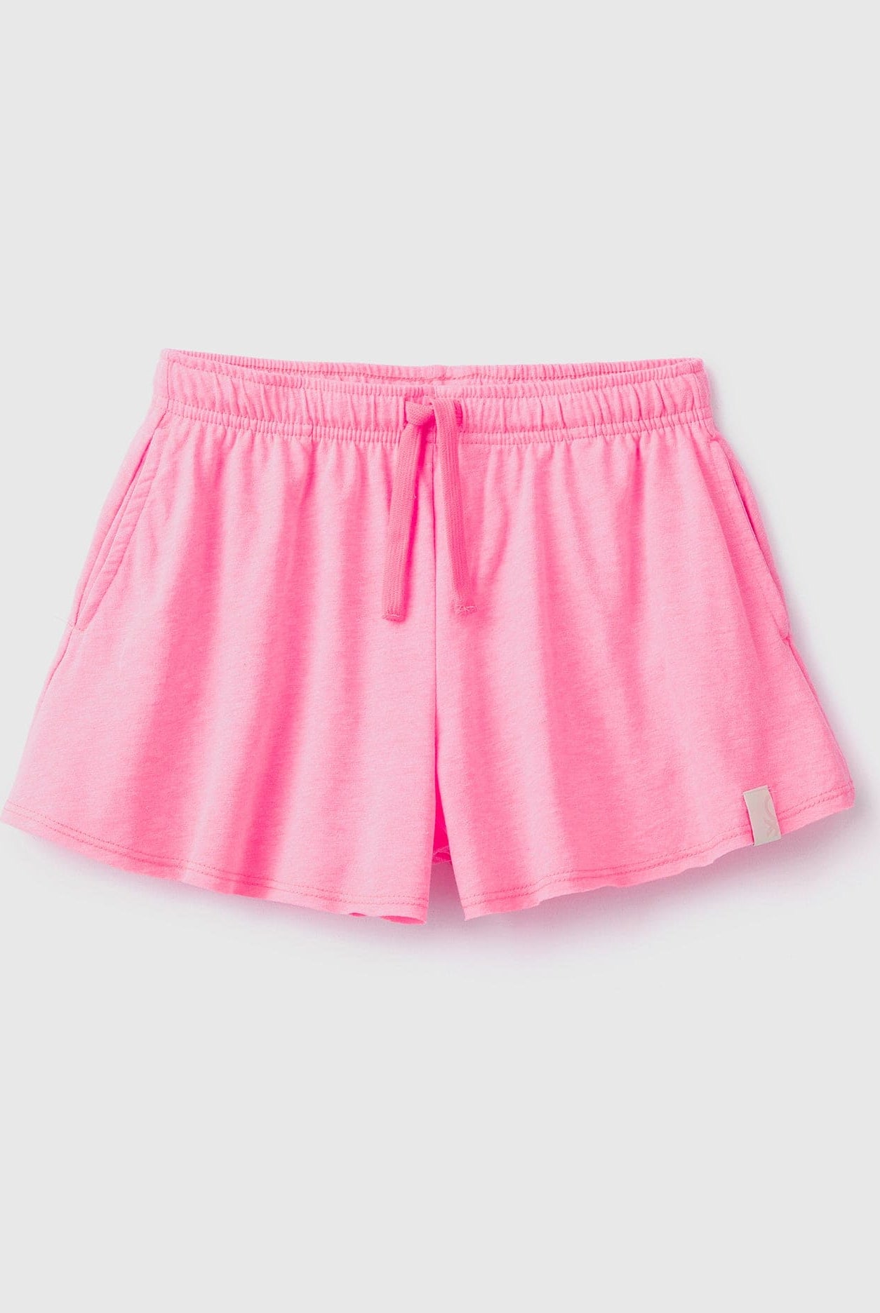 يونايتد كولورز اوف بينيتون شورت بناتي من القماش مع رباط عالخصر