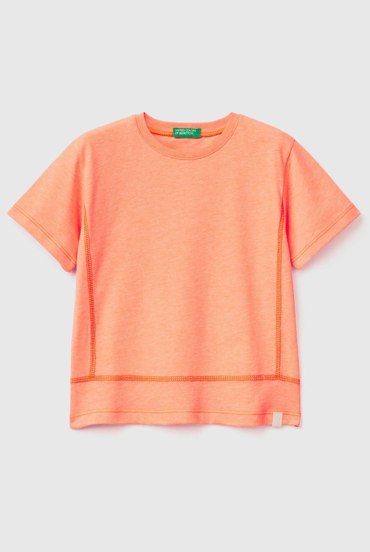 يونايتد كولورز اوف بينيتون تي شيرت من القماش المعاد تدويره نص كم أطفالي