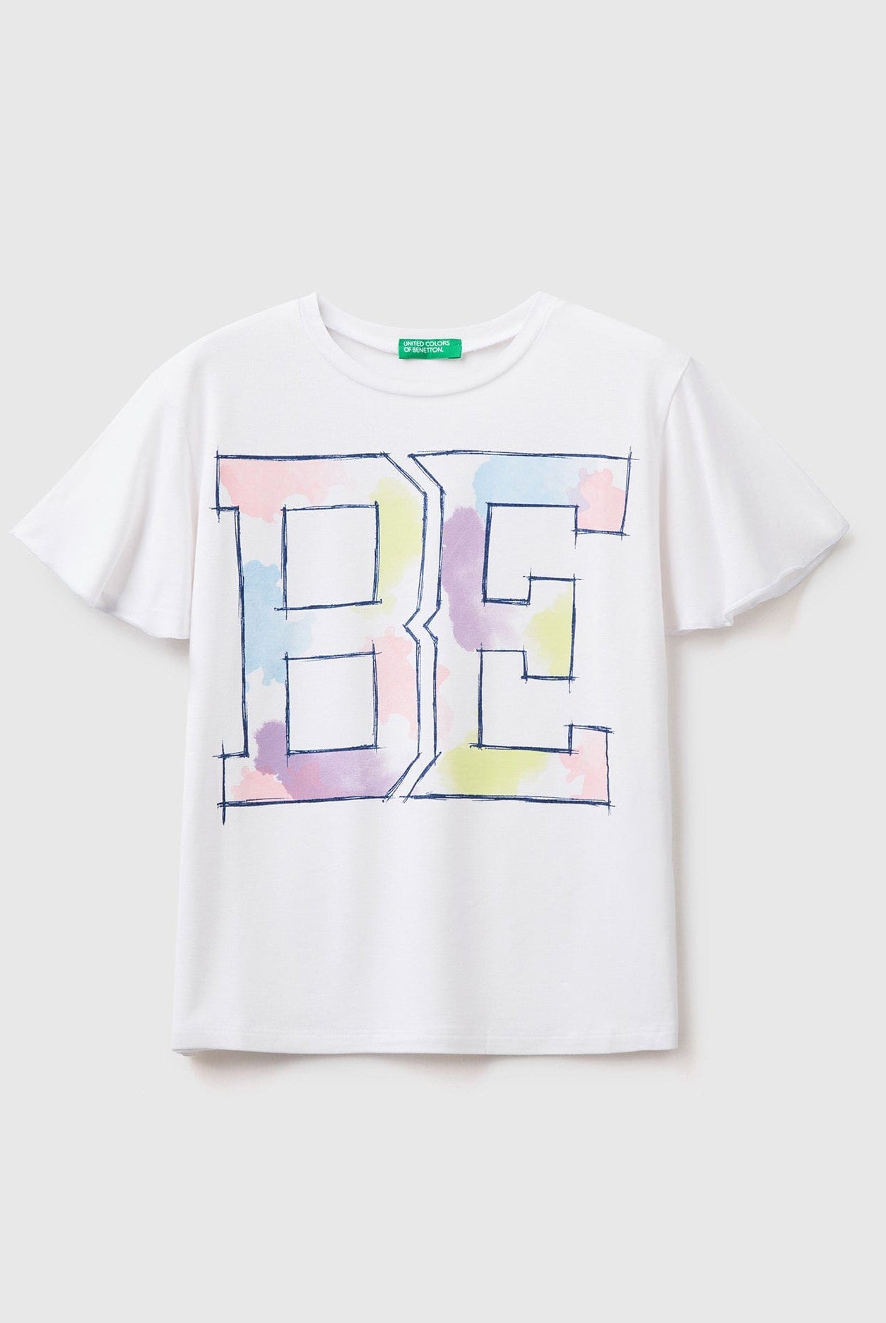 يونايتد كولورز اوف بينيتون تيشيرت بطبعة "BE" ماكسي نص كم أطفالي