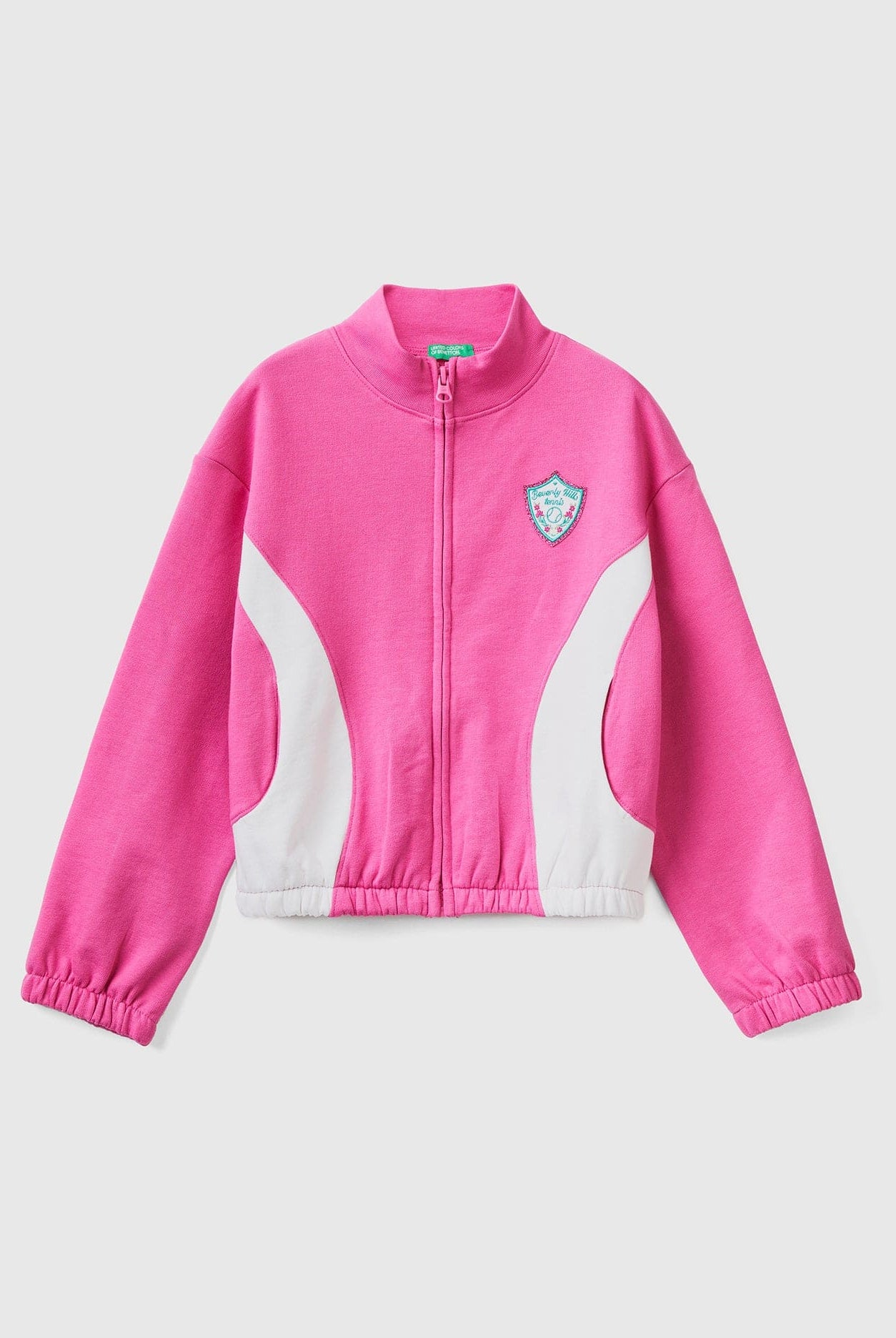 يونايتد كولورز اوف بينيتون سويت شيرت أطفالي بسحاب وشعار كم طويل