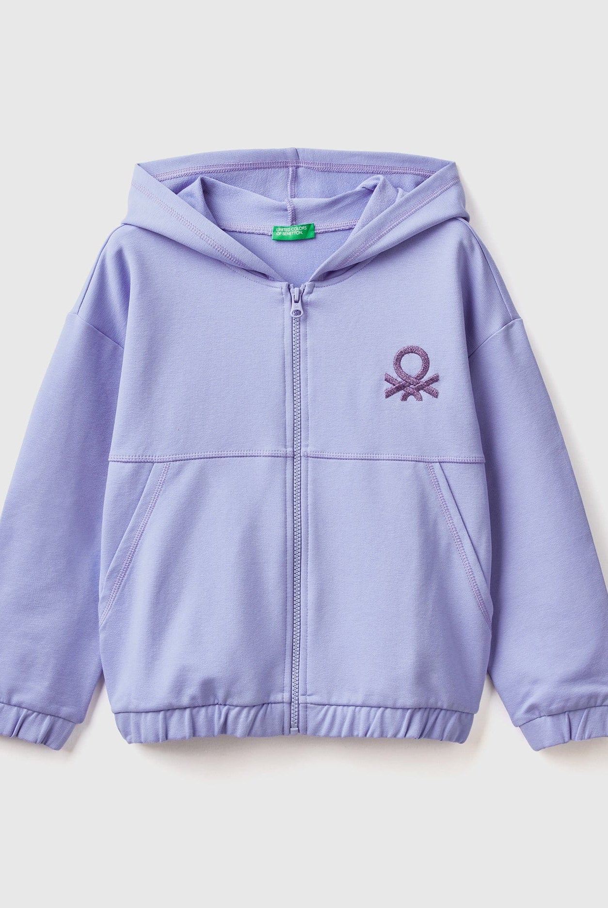 يونايتد كولورز اوف بينيتون هودي اطفال بسحاب وشعار مطرز