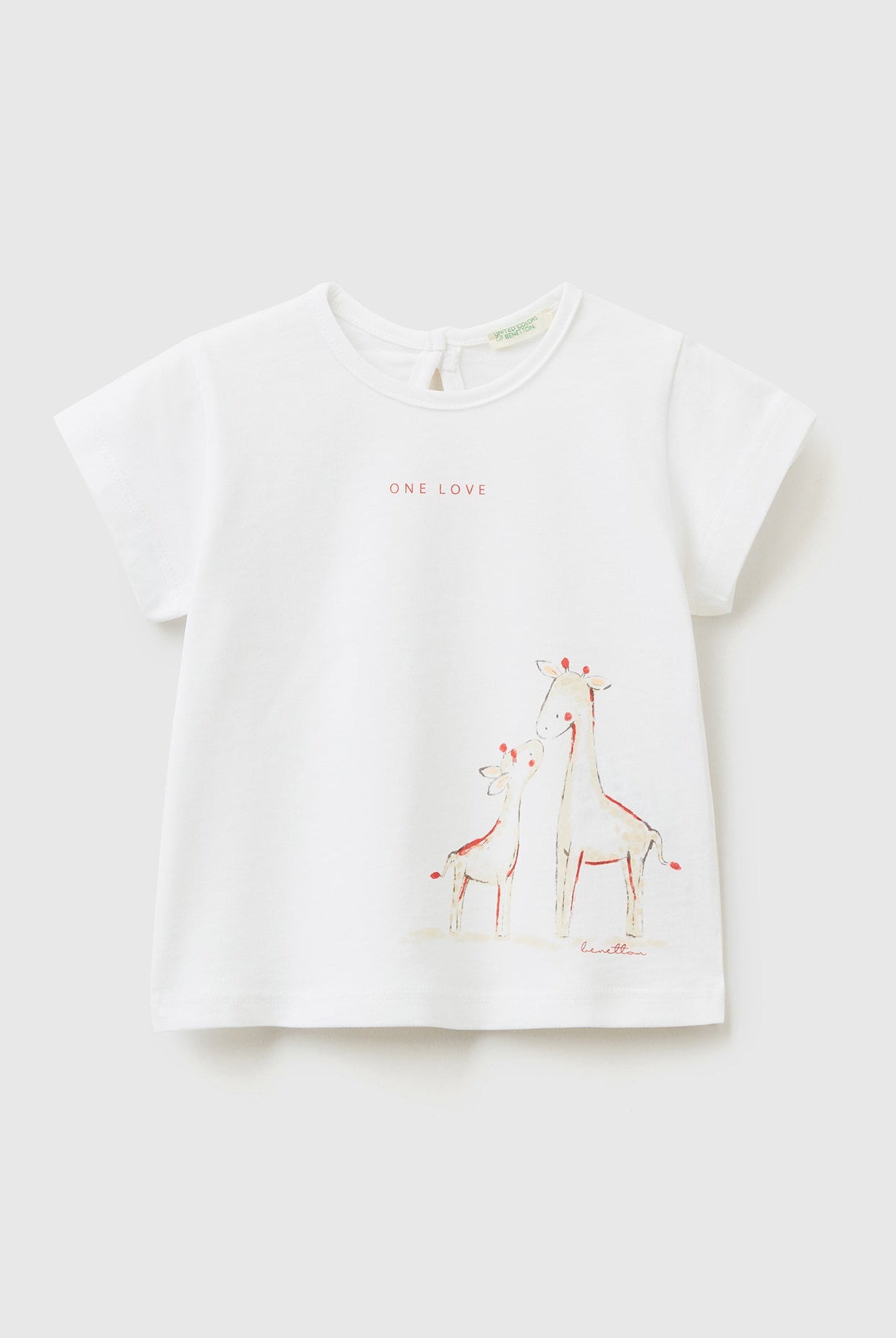 يونايتد كولورز اوف بينيتون تي شيرت من القطن العضوي بطباعة رضع أطفال