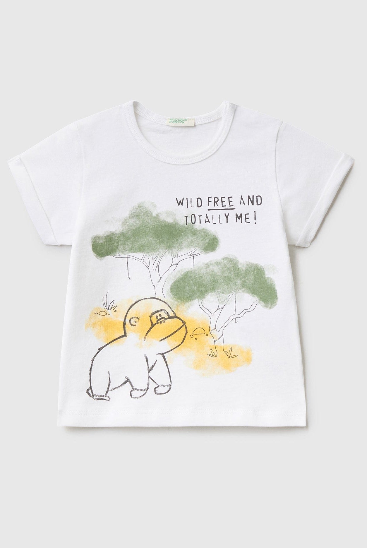 يونايتد كولورز اوف بينيتون تيشيرت بطبعة قطنية نص كم رضع أطفال