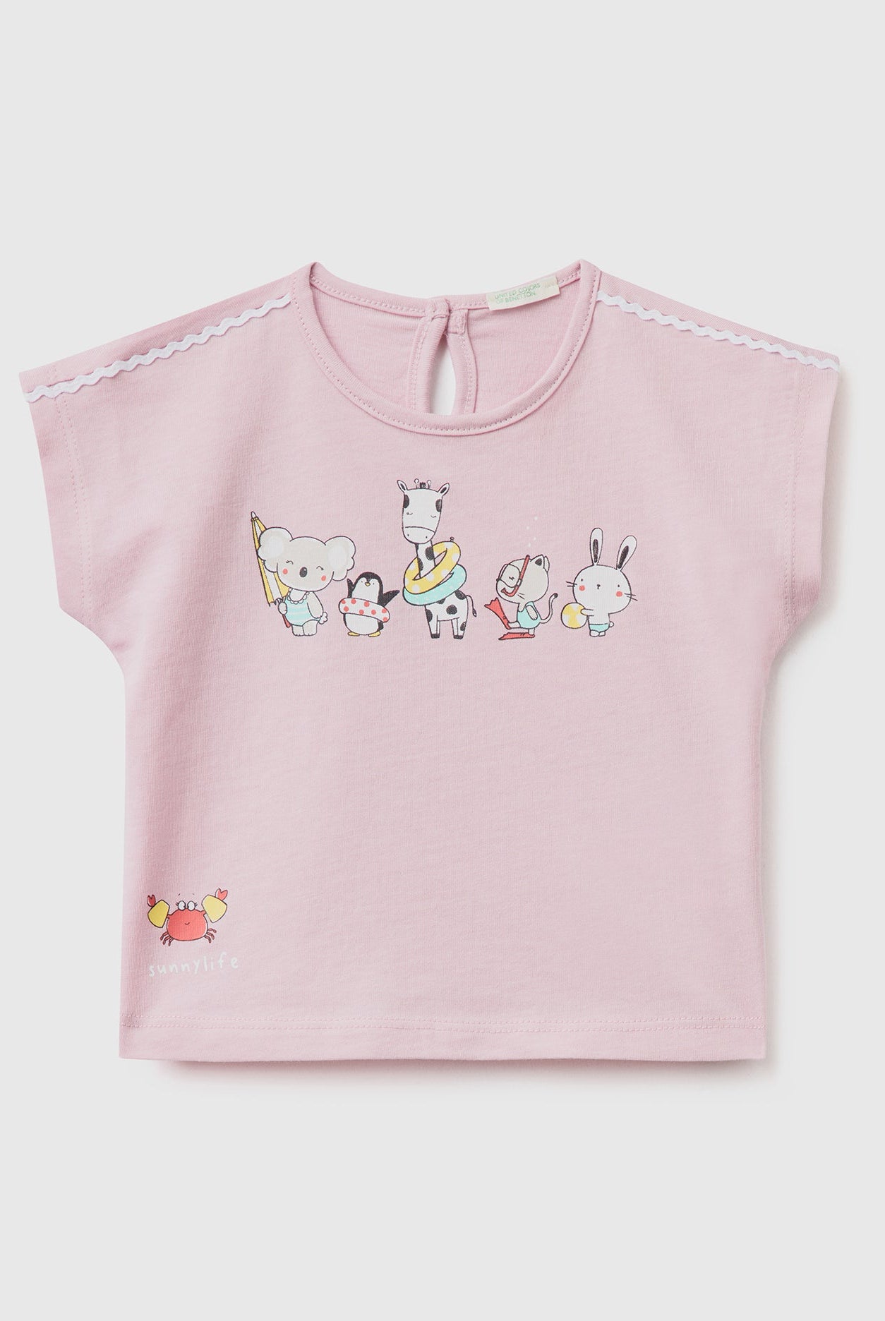 يونايتد كولورز اوف بينيتون تيشيرت من القطن العضوي بطبعة رضع أطفال