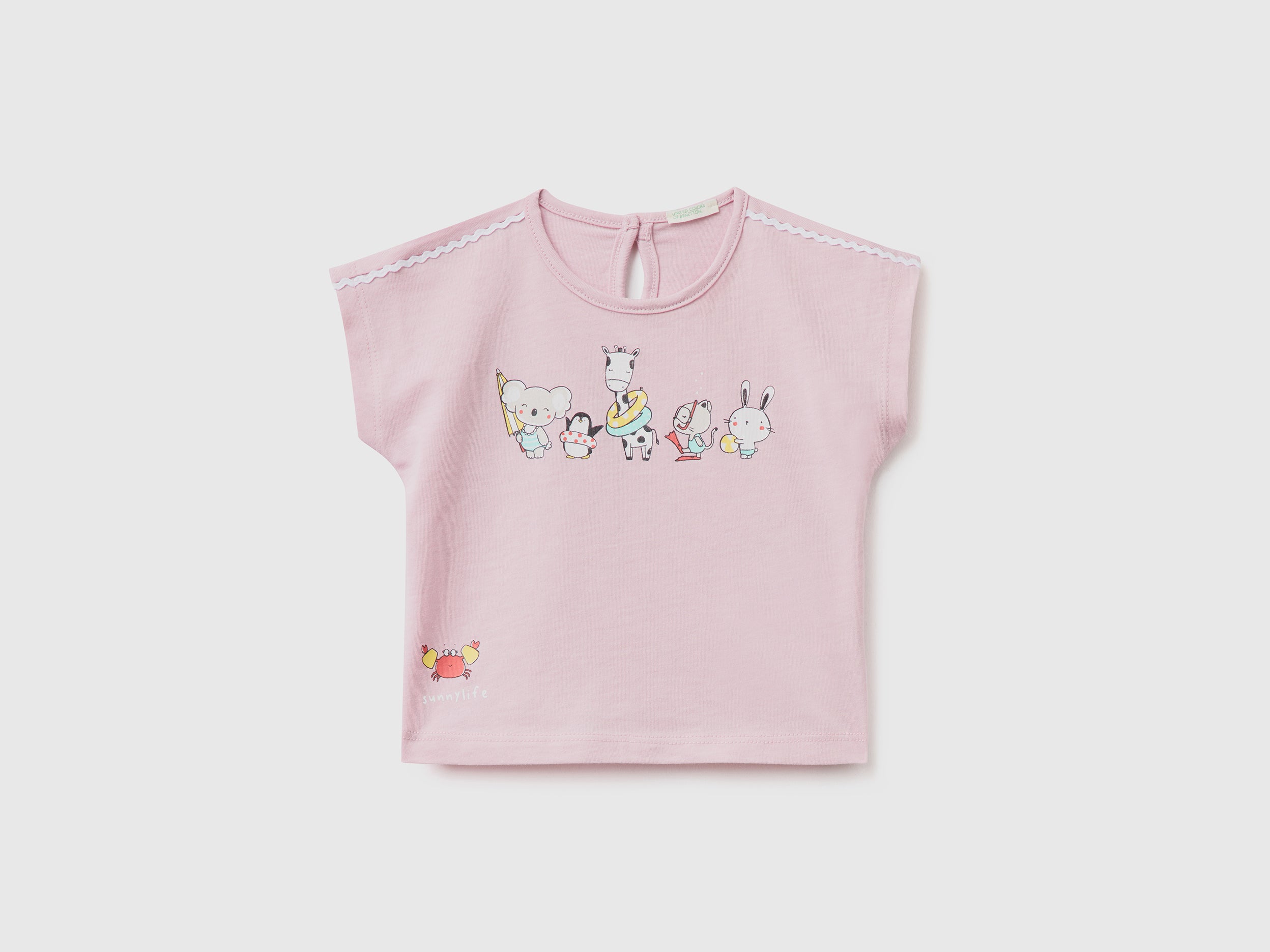 يونايتد كولورز اوف بينيتون تيشيرت من القطن العضوي بطبعة رضع أطفال