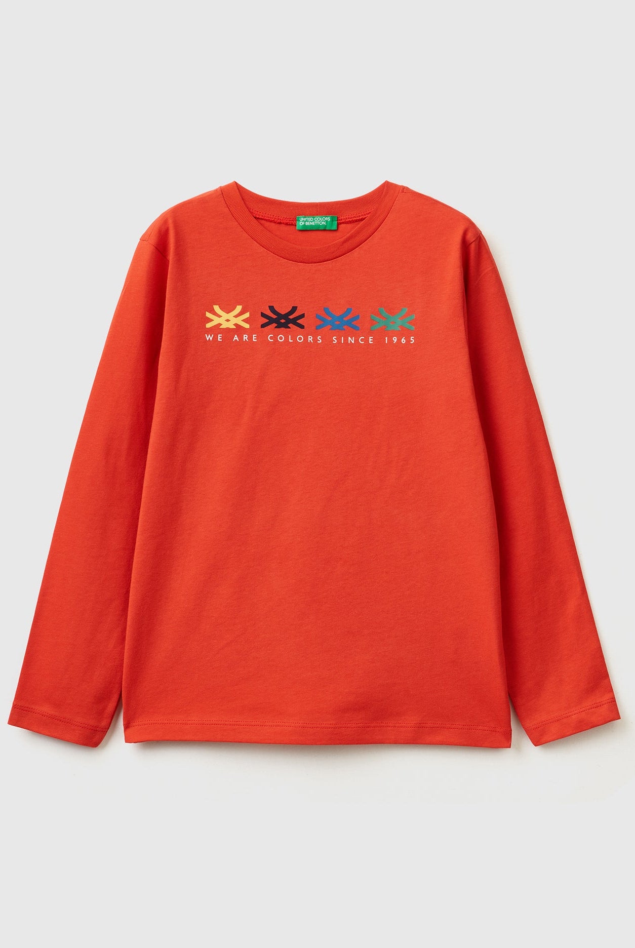 يونايتد كولورز اوف بينيتون تيشيرت قطن عضوي بأكمام طويلة أطفالي