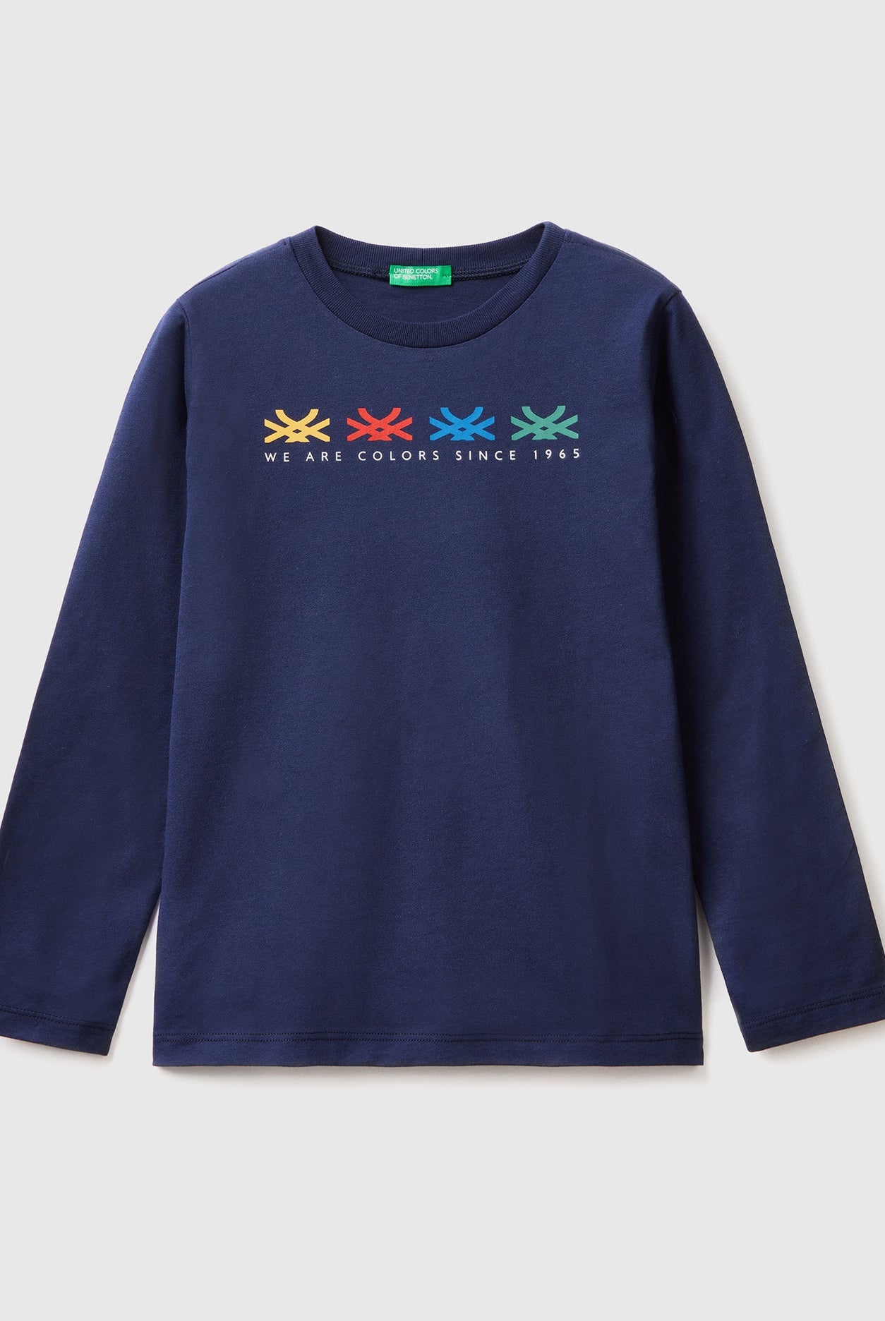 يونايتد كولورز اوف بينيتون تيشيرت قطن عضوي بأكمام طويلة أطفالي