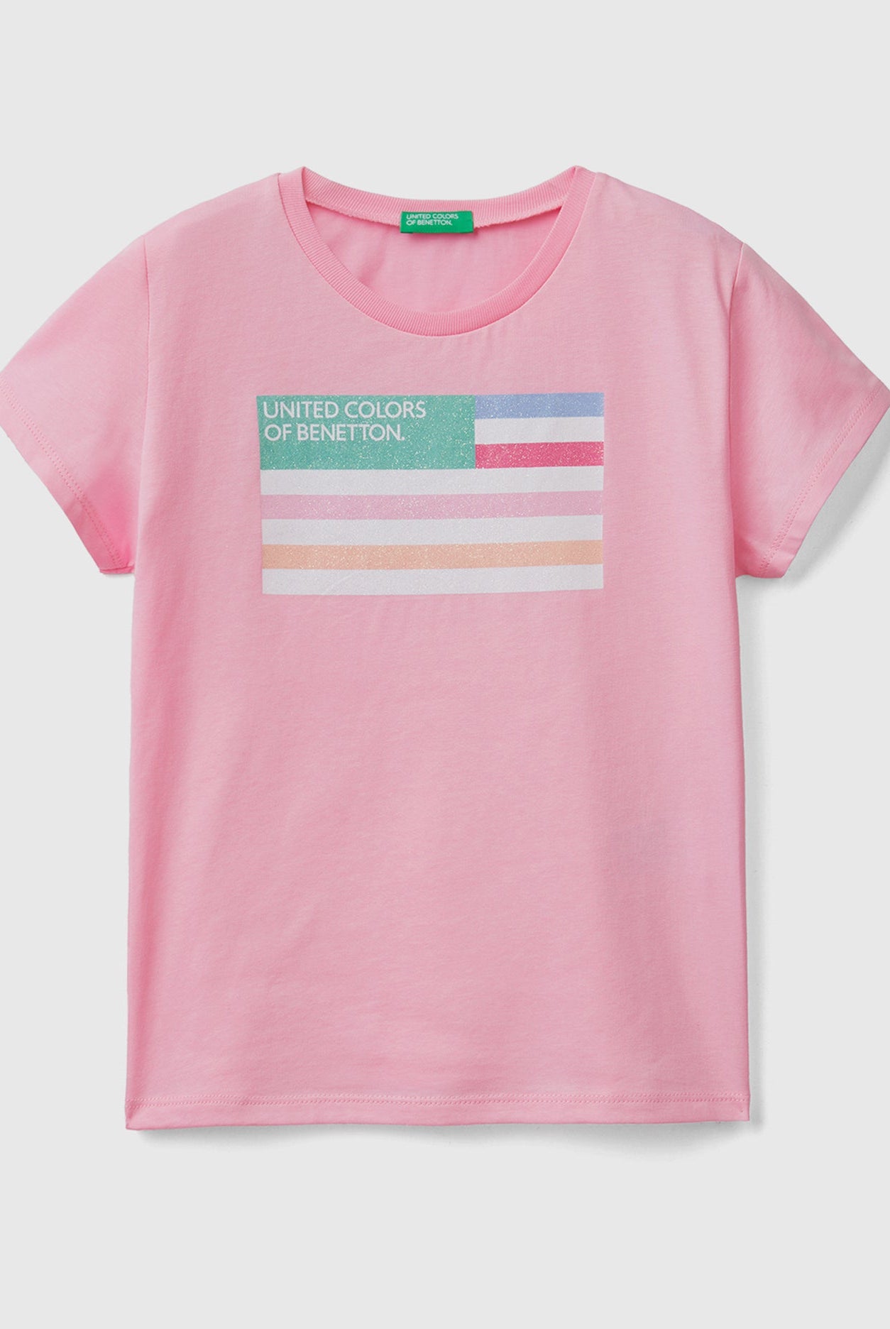 يونايتد كولورز اوف بينيتون تيشيرت بشعار لامع من القطن العضوي أطفالي