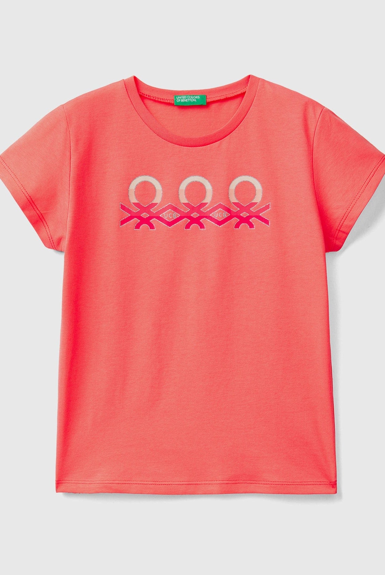 يونايتد كولورز اوف بينيتون تيشيرت بشعار لامع من القطن العضوي أطفالي