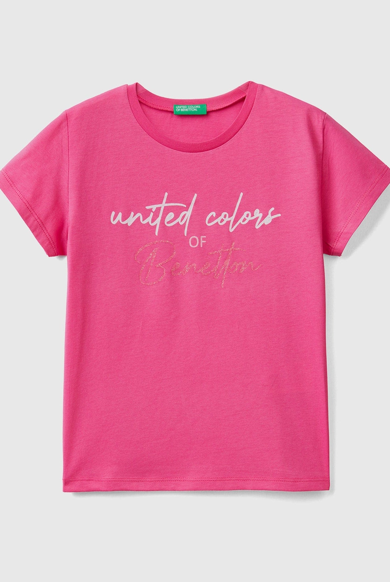 يونايتد كولورز اوف بينيتون تيشيرت بشعار لامع من القطن العضوي أطفالي