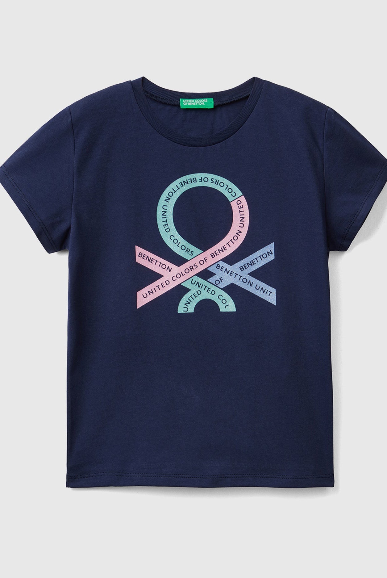 يونايتد كولورز اوف بينيتون تيشيرت بشعار لامع من القطن العضوي أطفالي