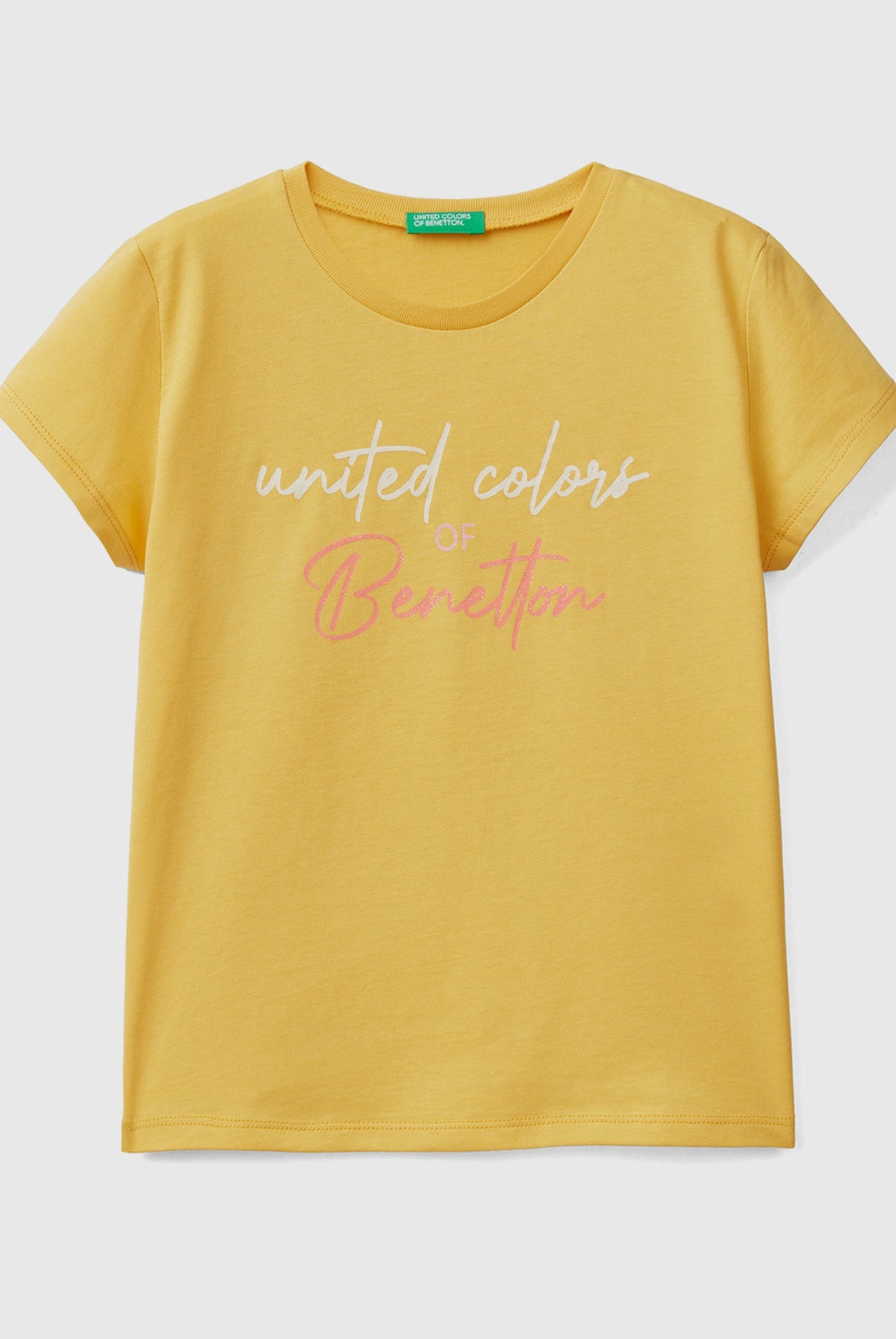 يونايتد كولورز اوف بينيتون تيشيرت بشعار لامع من القطن العضوي أطفالي