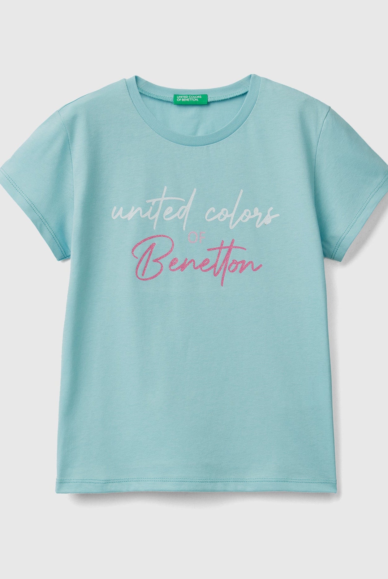 يونايتد كولورز اوف بينيتون تيشيرت بشعار لامع من القطن العضوي أطفالي