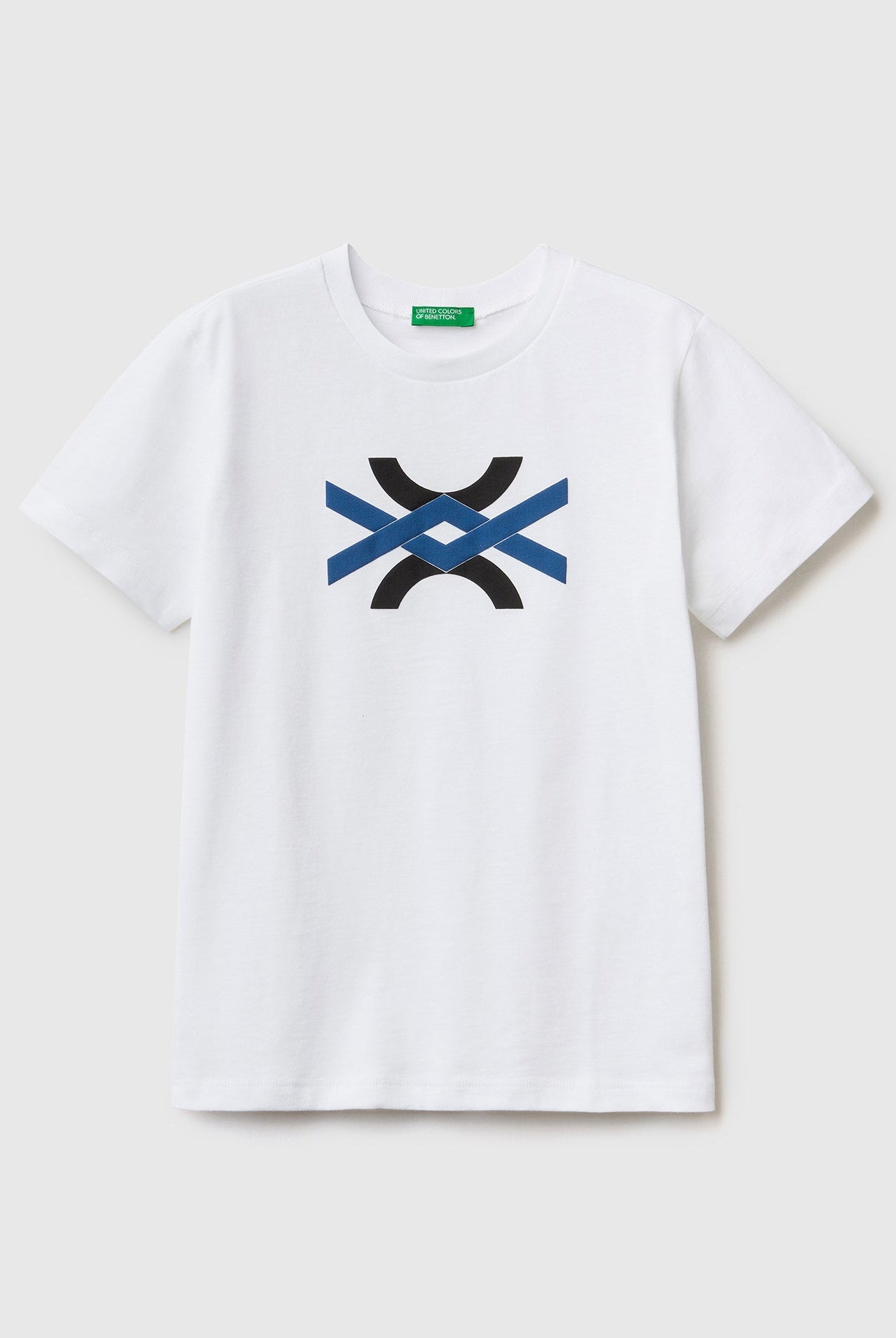 يونايتد كولورز اوف بينيتون تي شيرت بشعار من القطن العضوي بنسبة 100% نص كم أطفالي