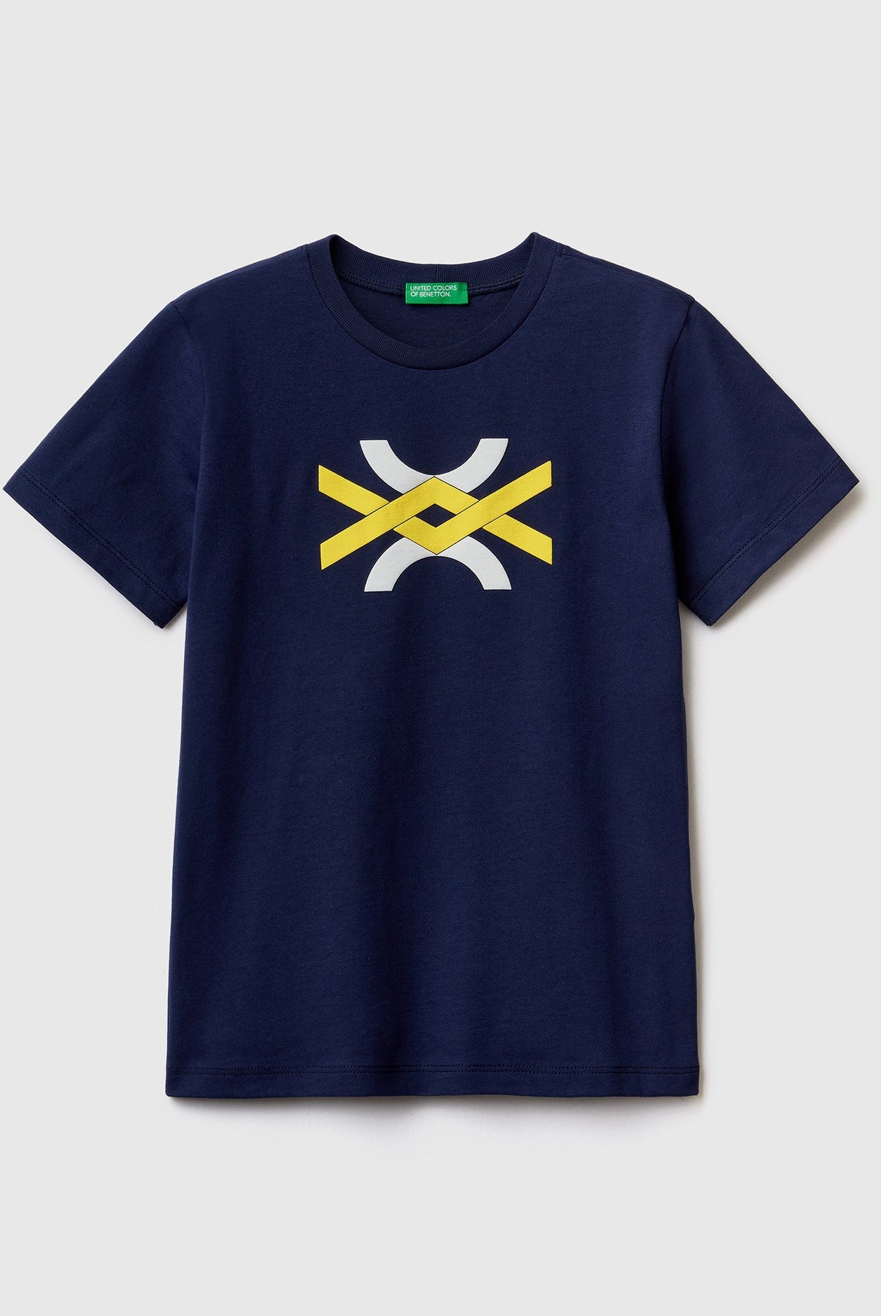يونايتد كولورز اوف بينيتون تي شيرت بشعار من القطن العضوي بنسبة 100% نص كم أطفالي